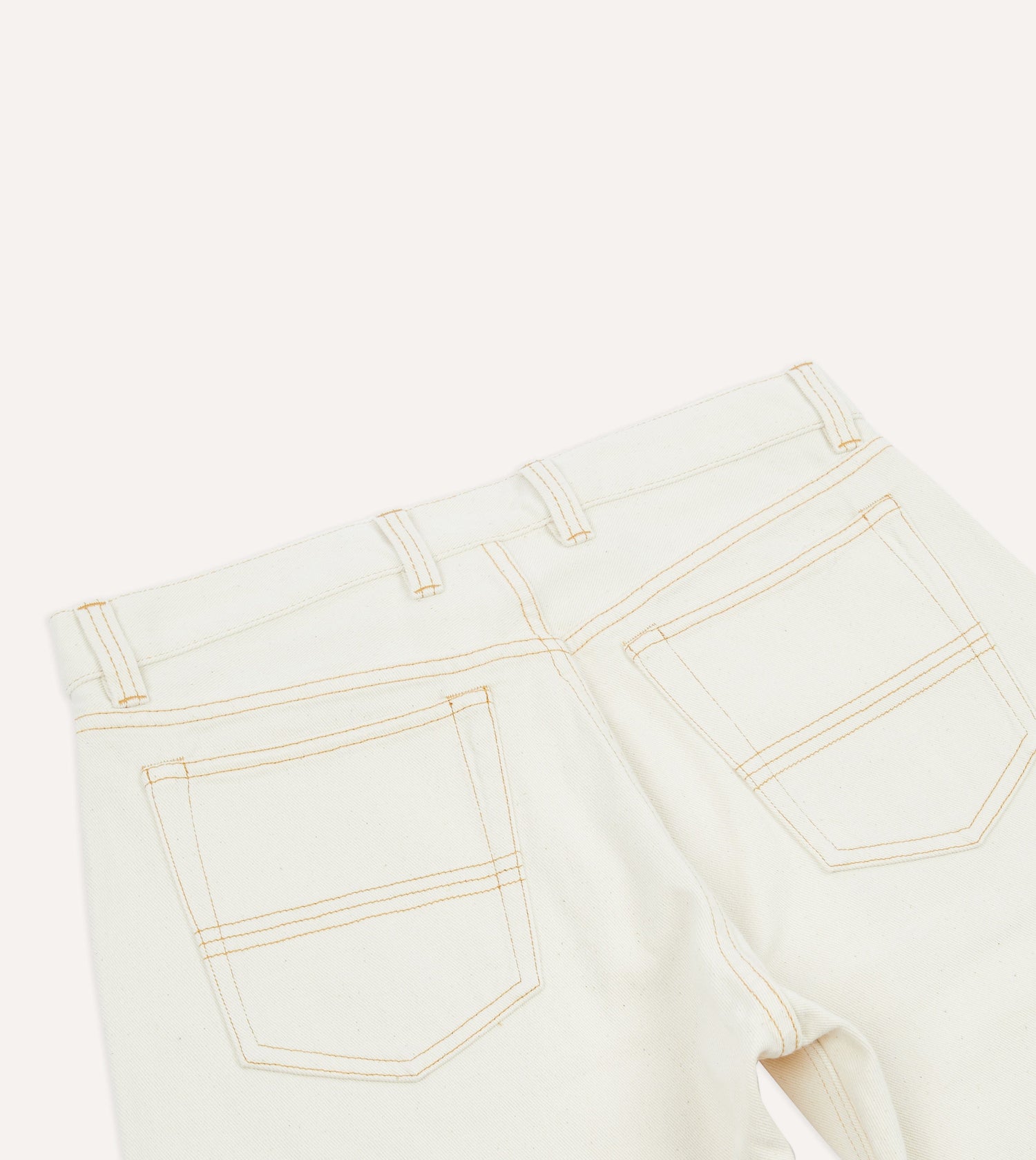 Ecru 12.7oz Selvedge Denim Patchless Five-Pocket Jeans