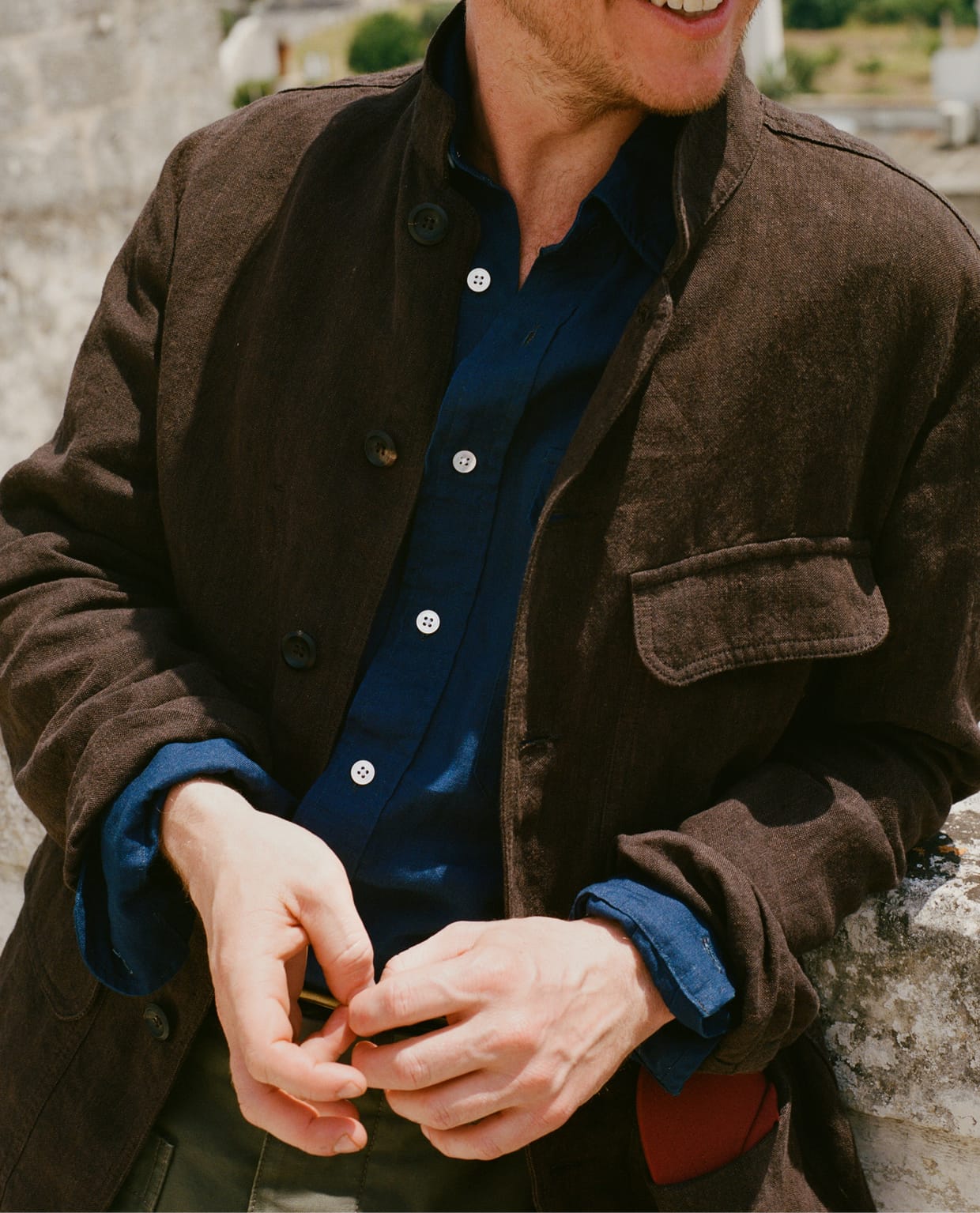 Brown Linen Forestière Jacket – Drakes