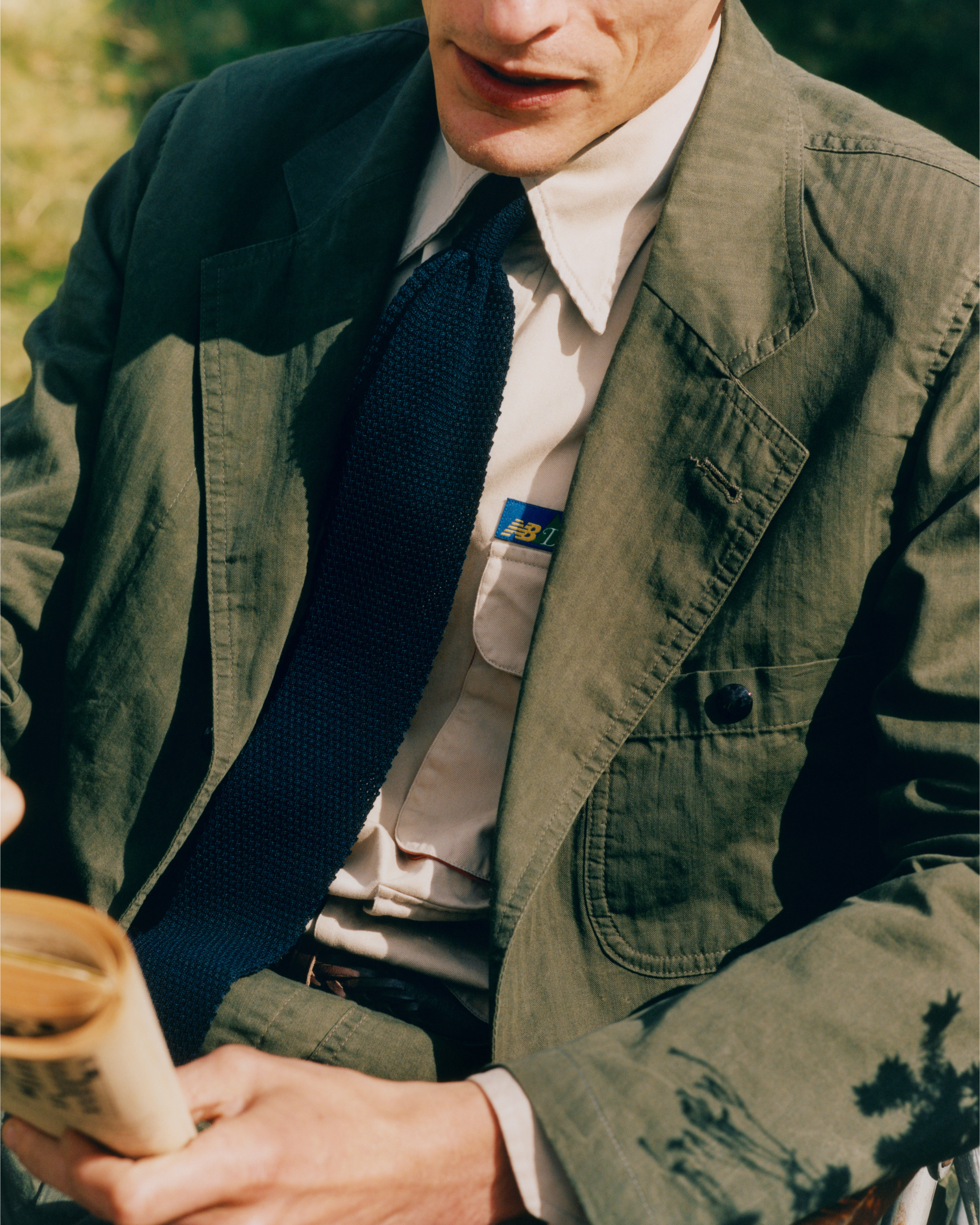 Drake’s and New Balance Waxed Herringbone Cotton Games Blazer