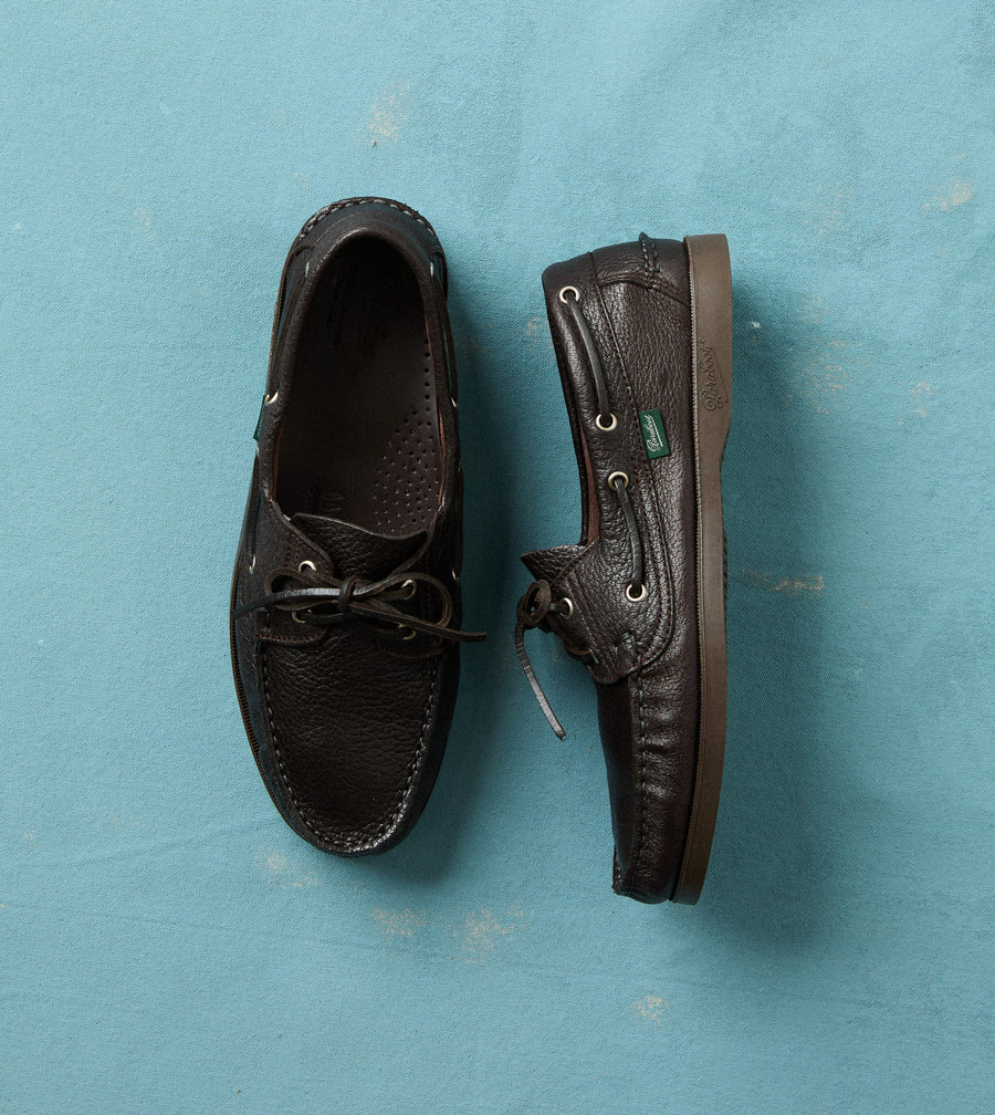 Paraboot Barth Brown Cerf Leather Boat Shoe