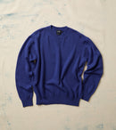 Blue Wool-Cotton Knit Sweatshirt