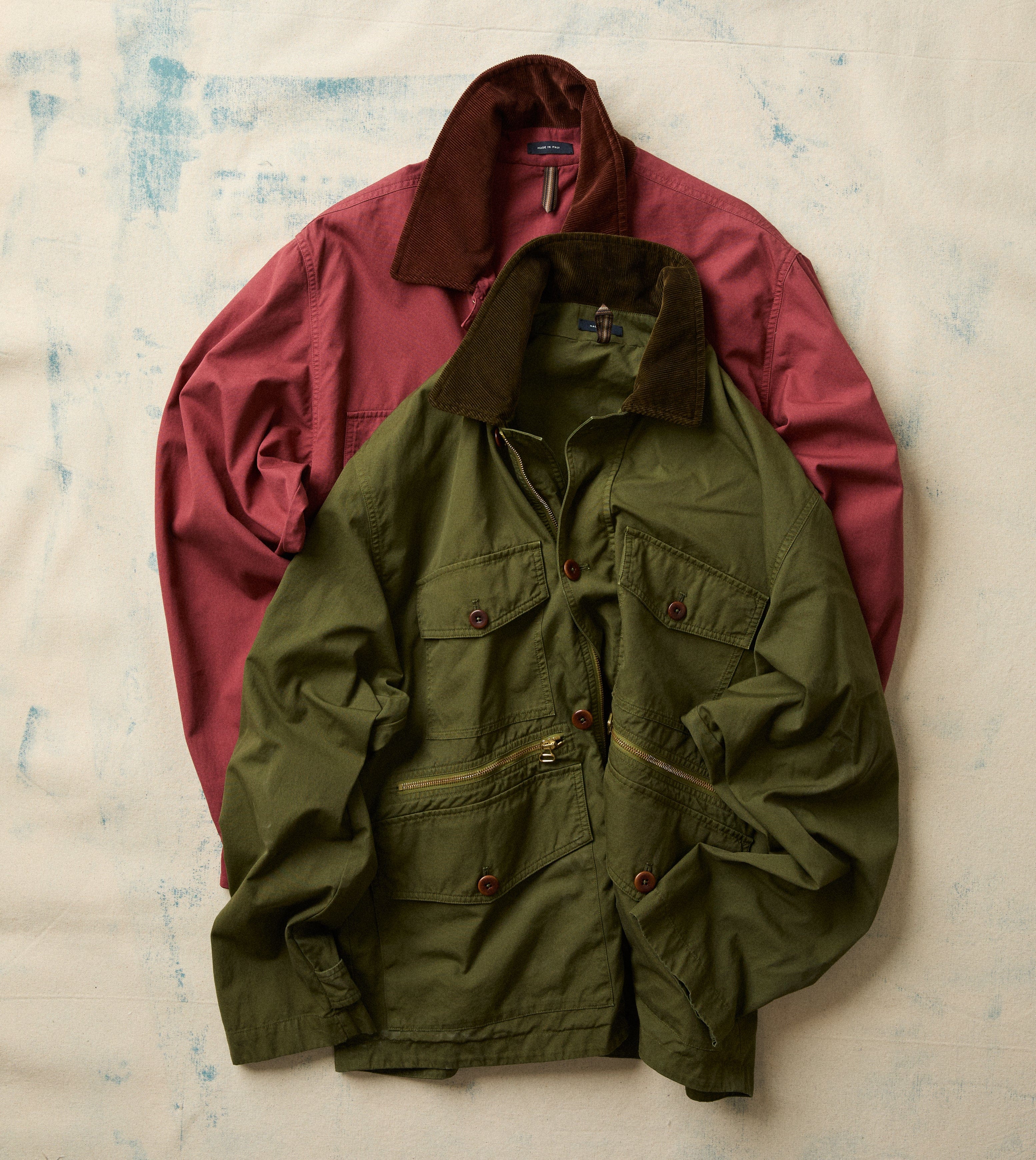 Washed Olive Cotton Hiking Jacket