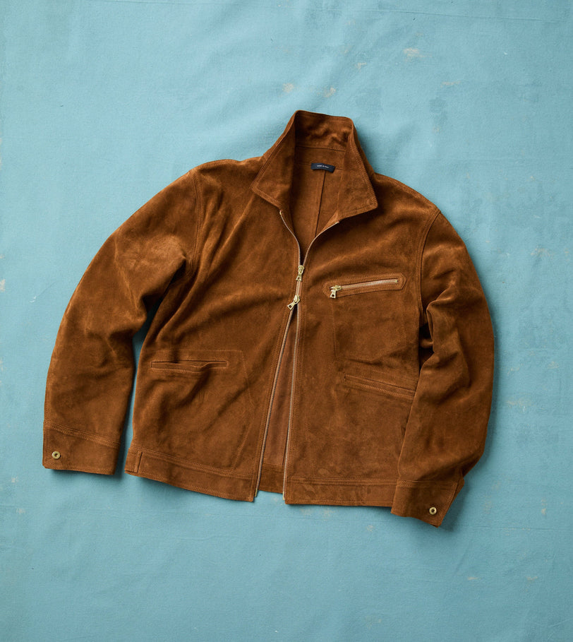Snuff Raw Suede Blouson Jacket