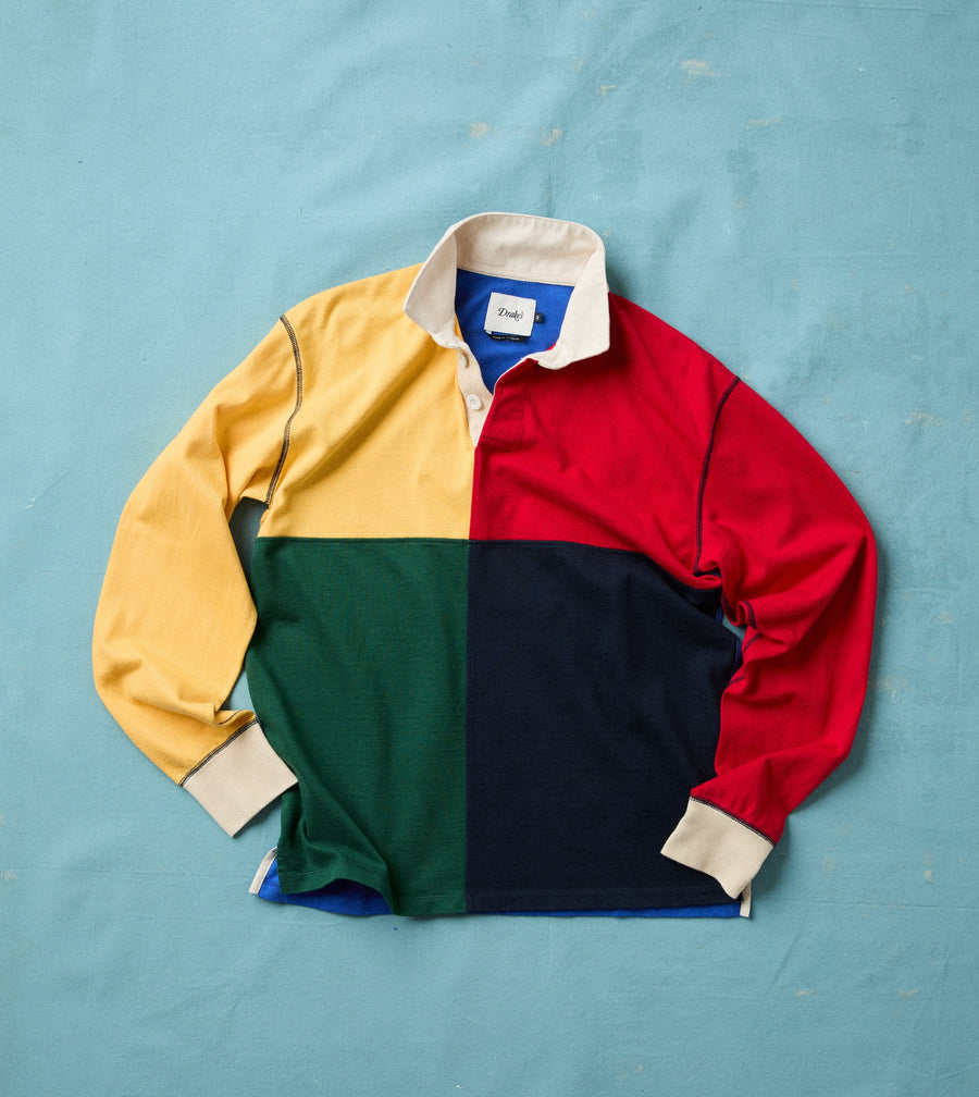 Colourblock Multi Panelled Cotton Rugby Shirt