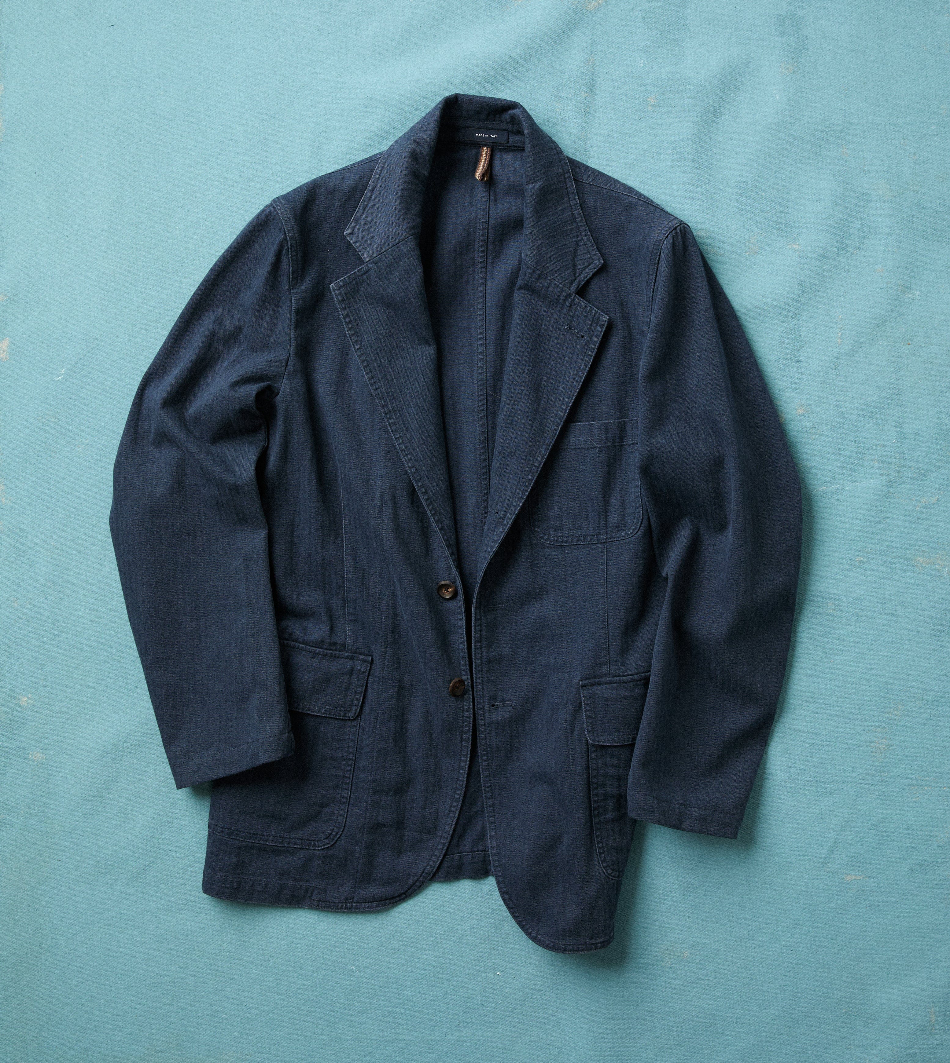 Navy Herringbone Twill Cotton Games Blazer Mk. I – Drakes