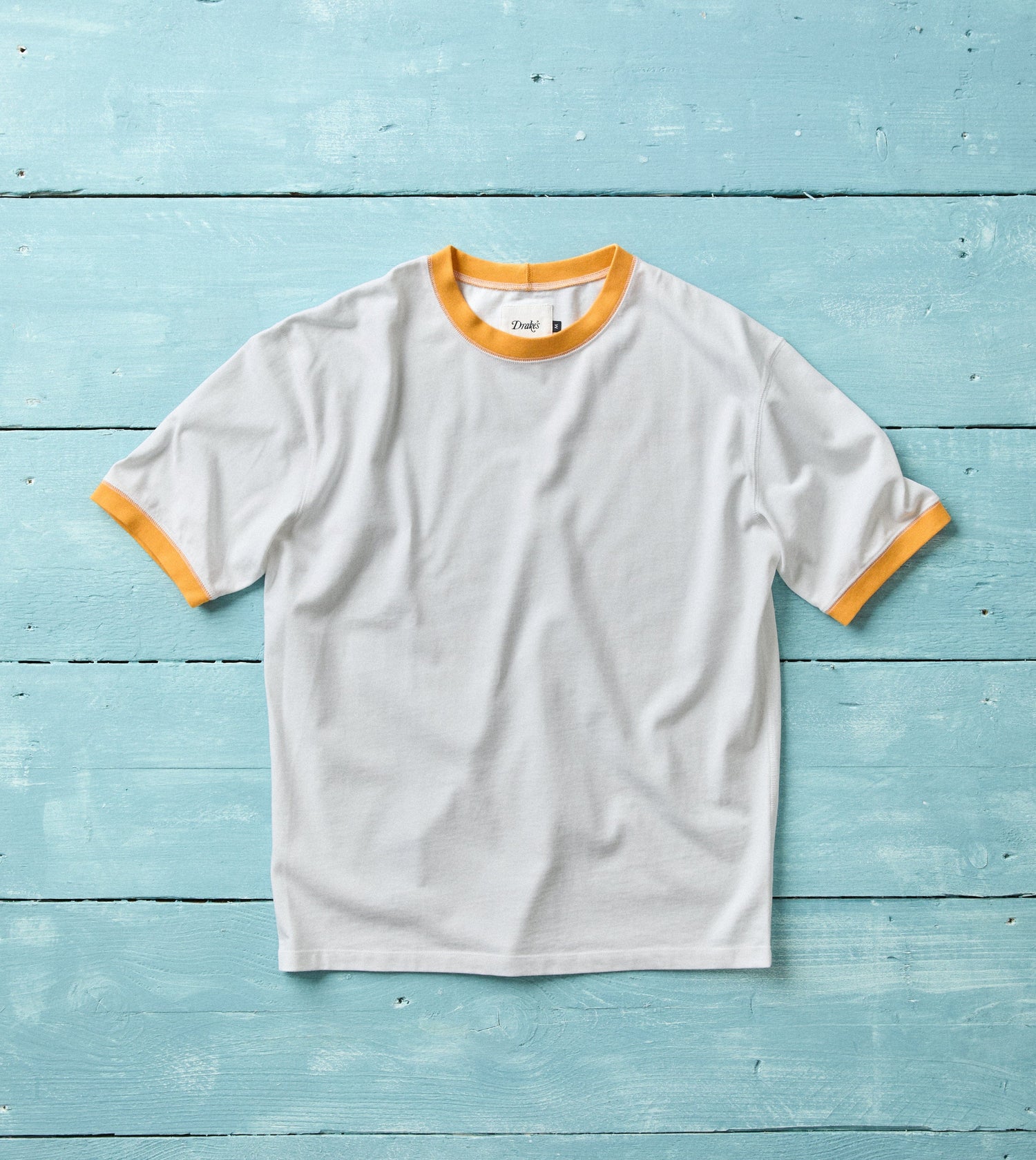 White and Yellow Tipped Ringer T-Shirt