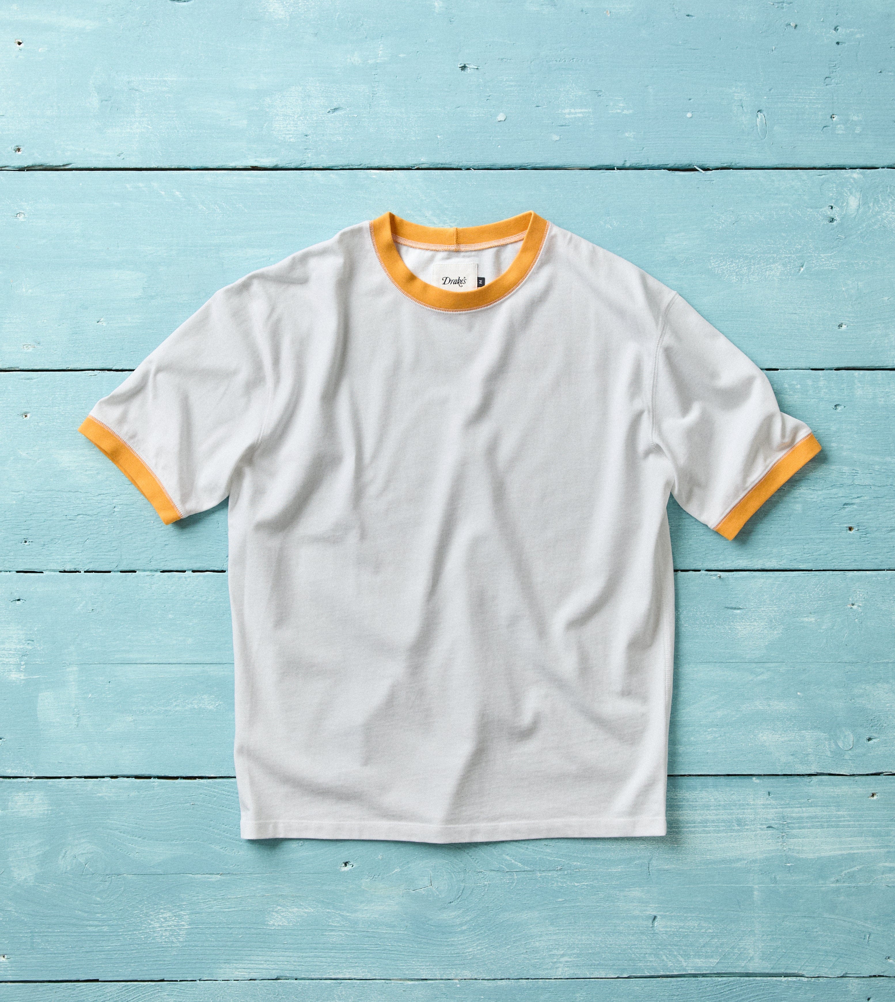 White and Yellow Tipped Ringer T-Shirt