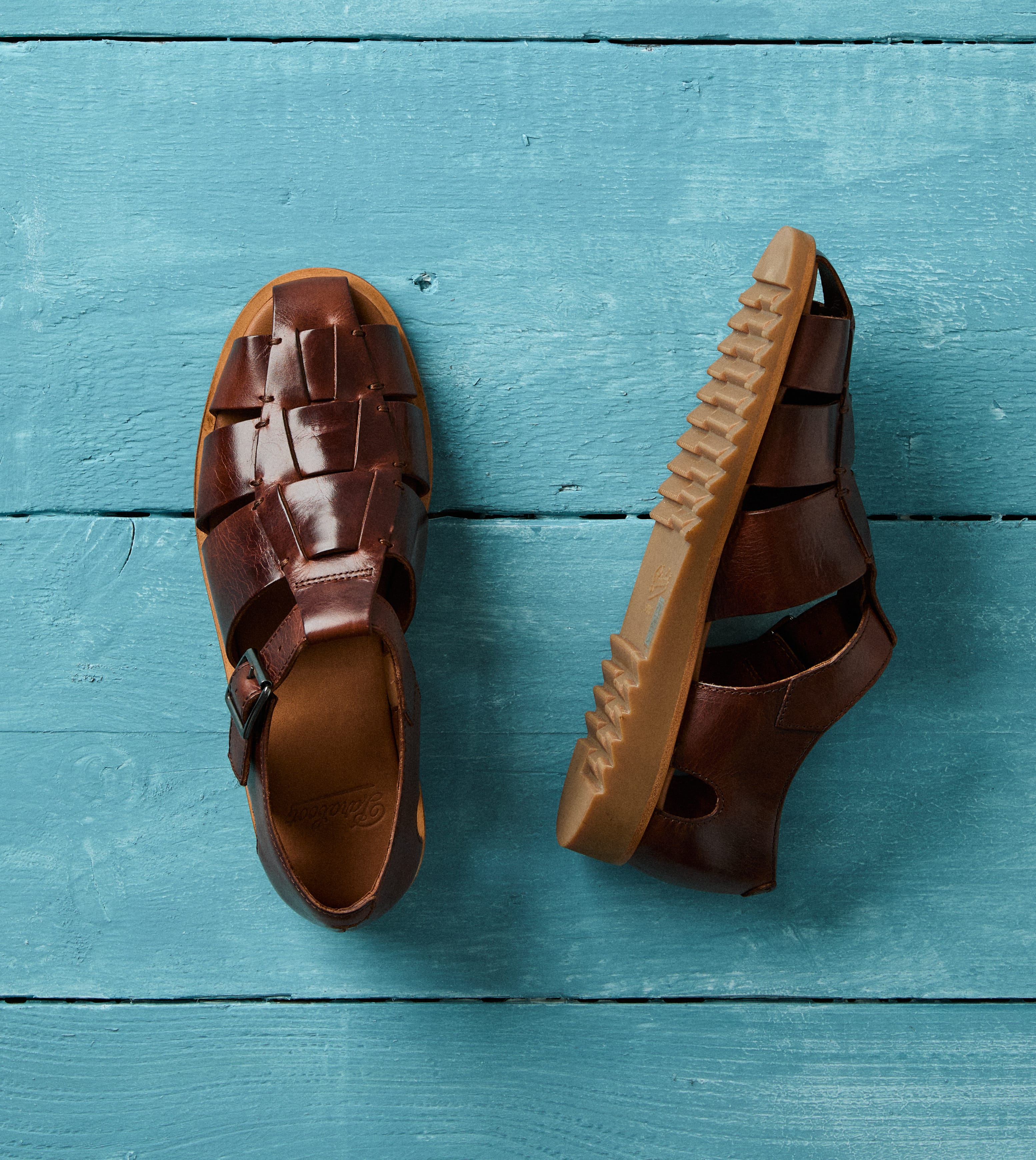 Paraboot Pacific Marron Brown Leather Sandal