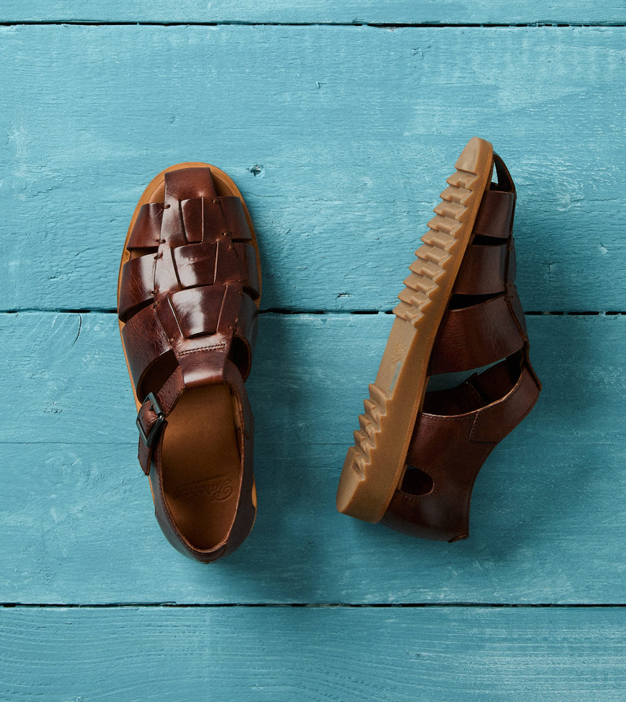 Paraboot Pacific Marron Brown Leather Sandal