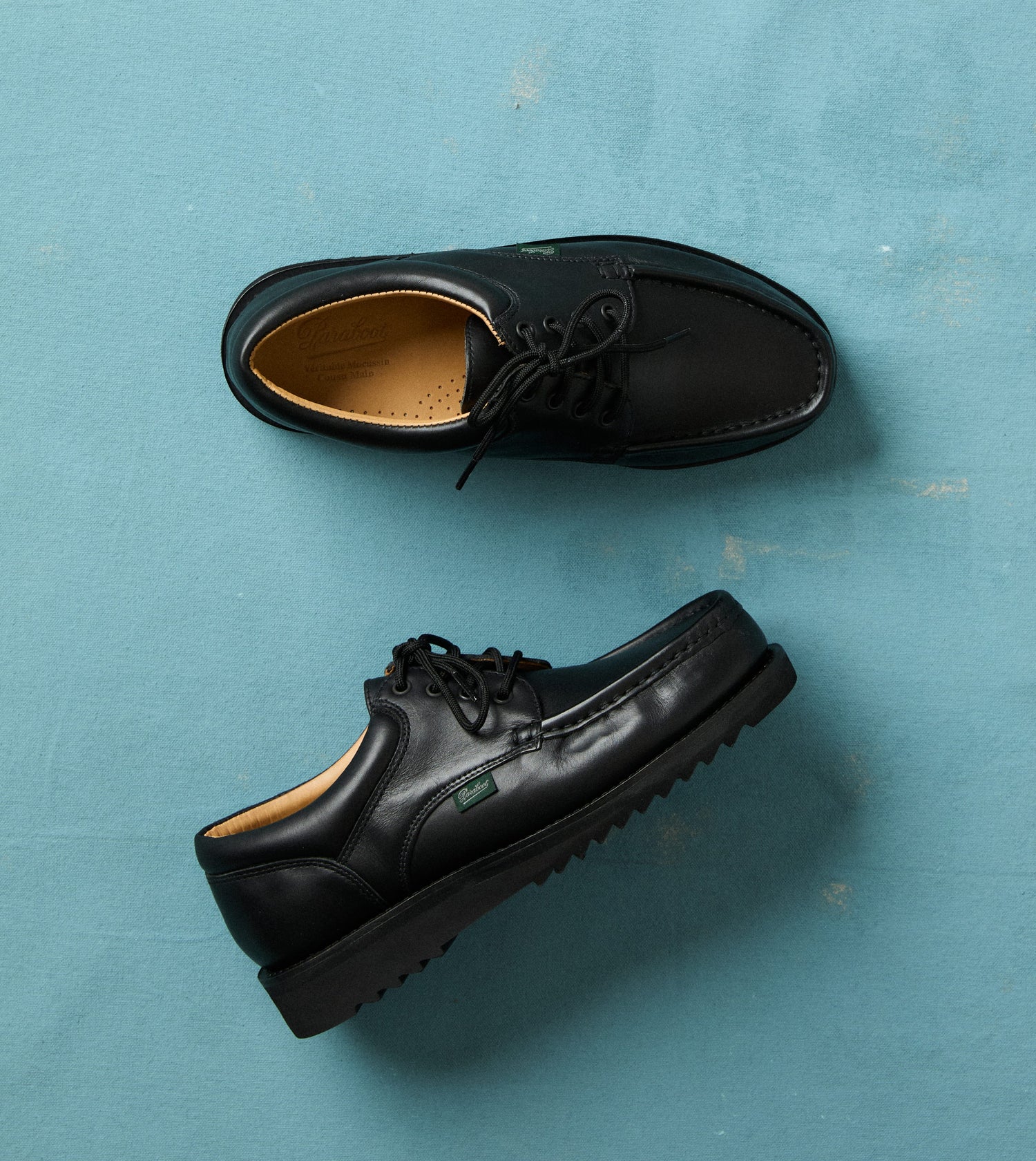 Paraboot Thiers Noir Black Leather Derby Shoe