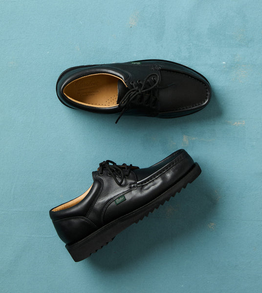 Paraboot Thiers Noir Black Leather Derby Shoe – Drakes
