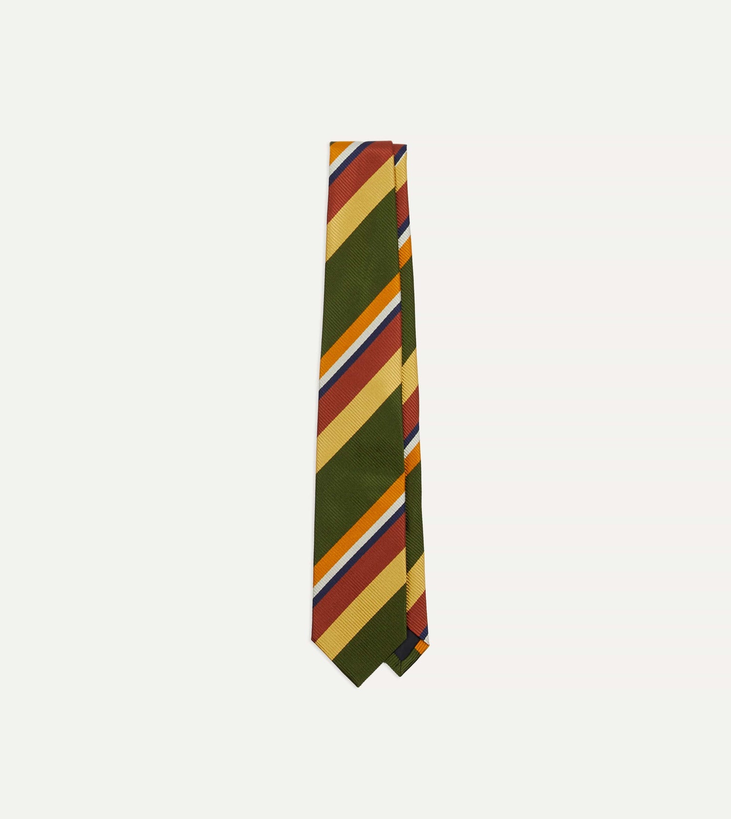 Green Multi Stripe Silk Tipped Tie