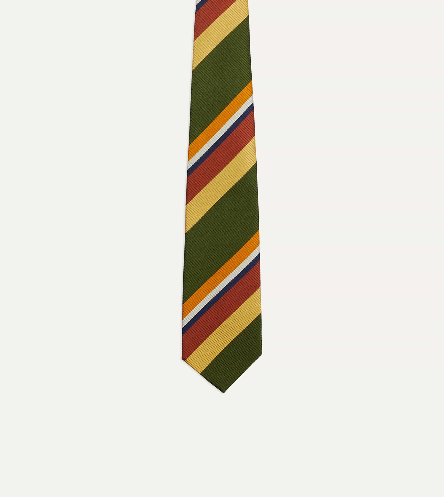 Green Multi Stripe Silk Tipped Tie