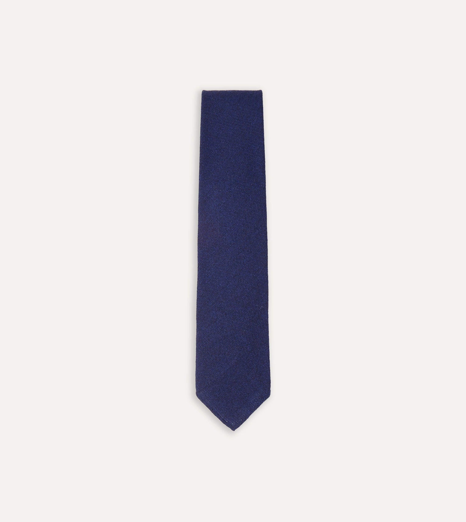 Light Navy Pure Cashmere Solid Hand Rolled Tie