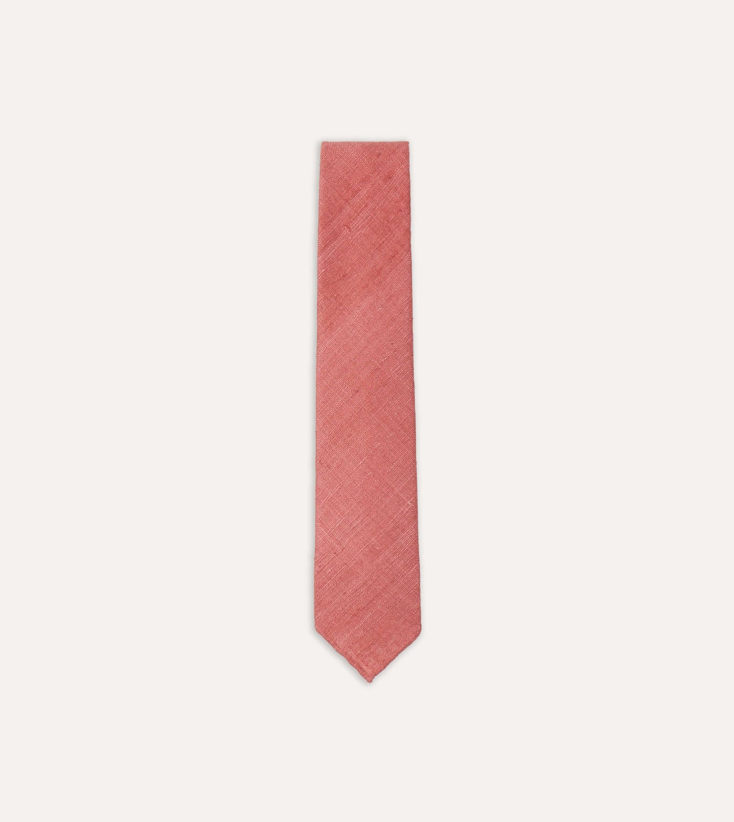 Pink Tussah Hand Rolled Silk Tie