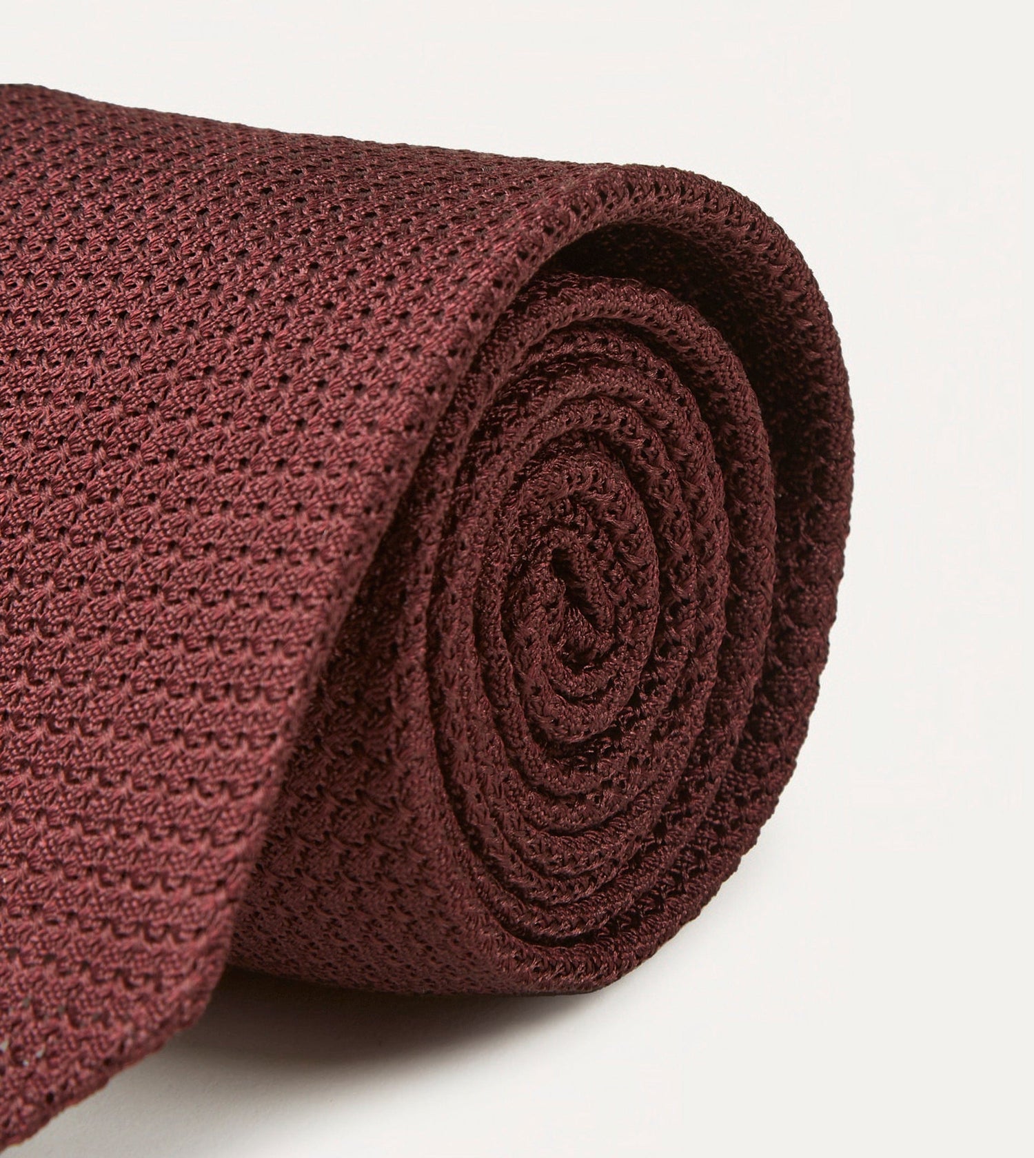 Wine Hand Rolled Large Knot Grenadine Tie