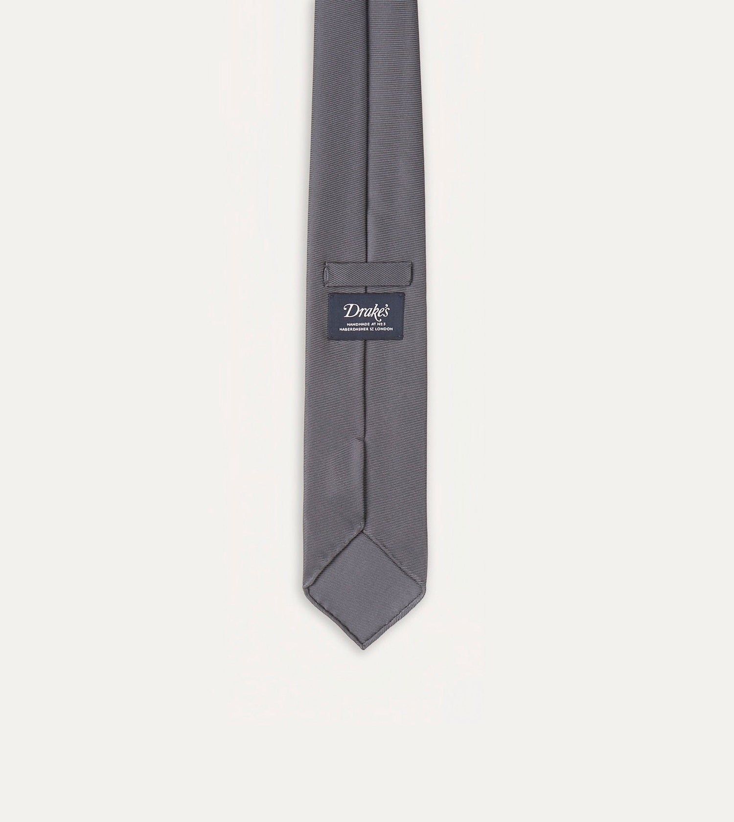 Grey Silk Twill Hand Rolled Tie