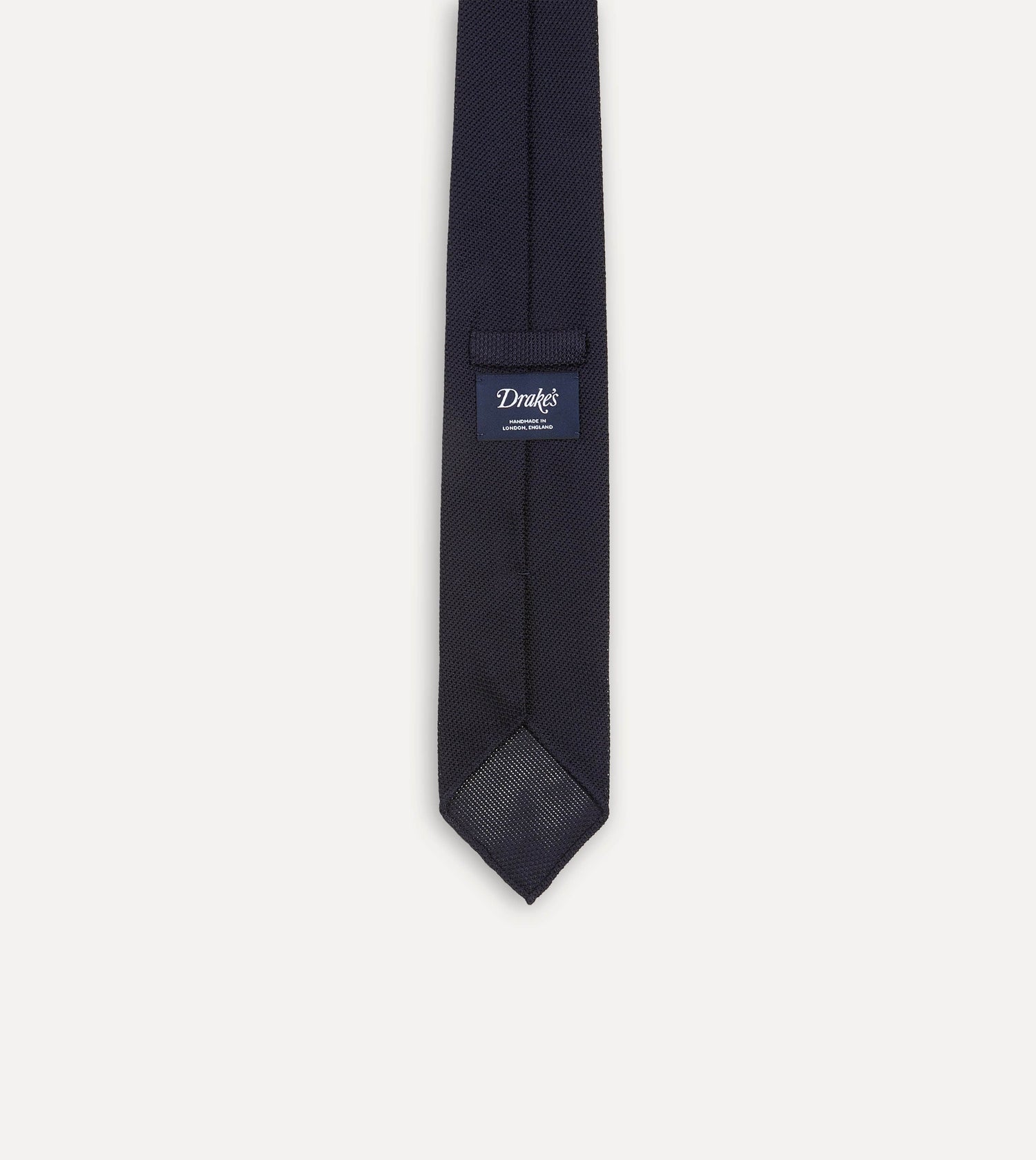 Dark Navy Fine Woven Grenadine Silk Hand Rolled Tie