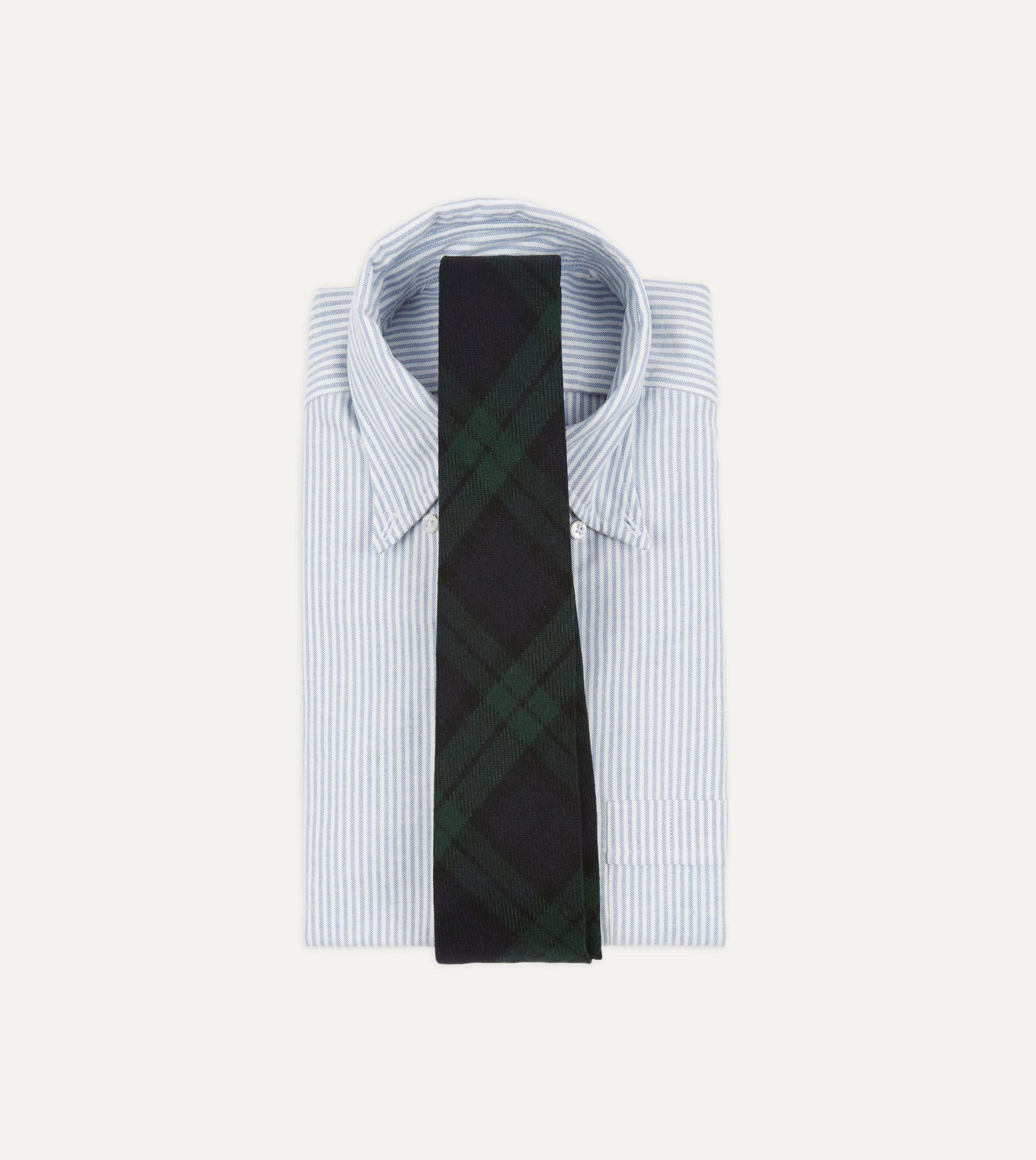 Blackwatch Check Hand Rolled Wool Tie