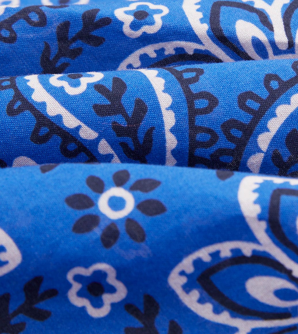 Blue Paisley Print Cotton Bandana