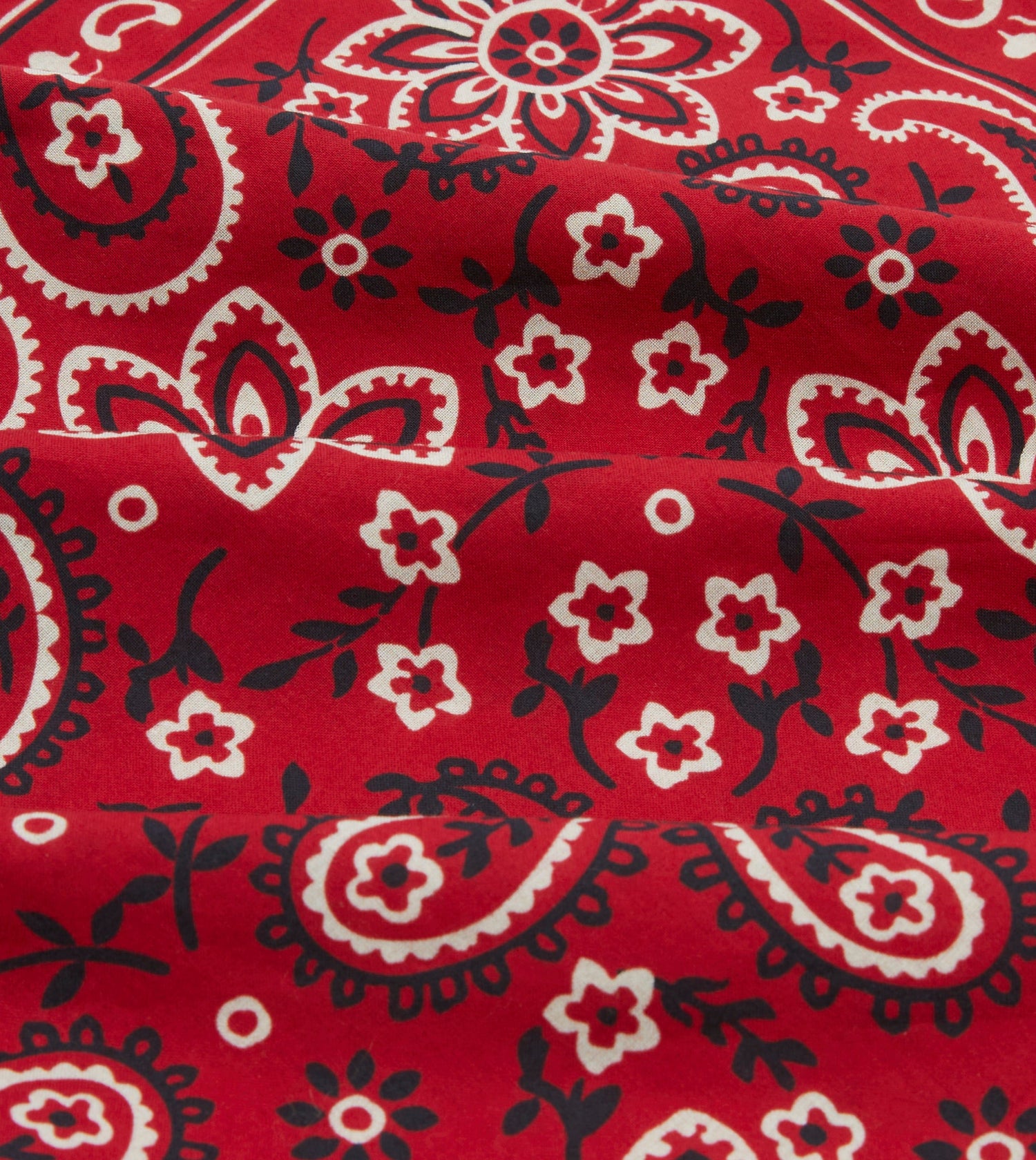 Red Paisley Print Cotton Bandana
