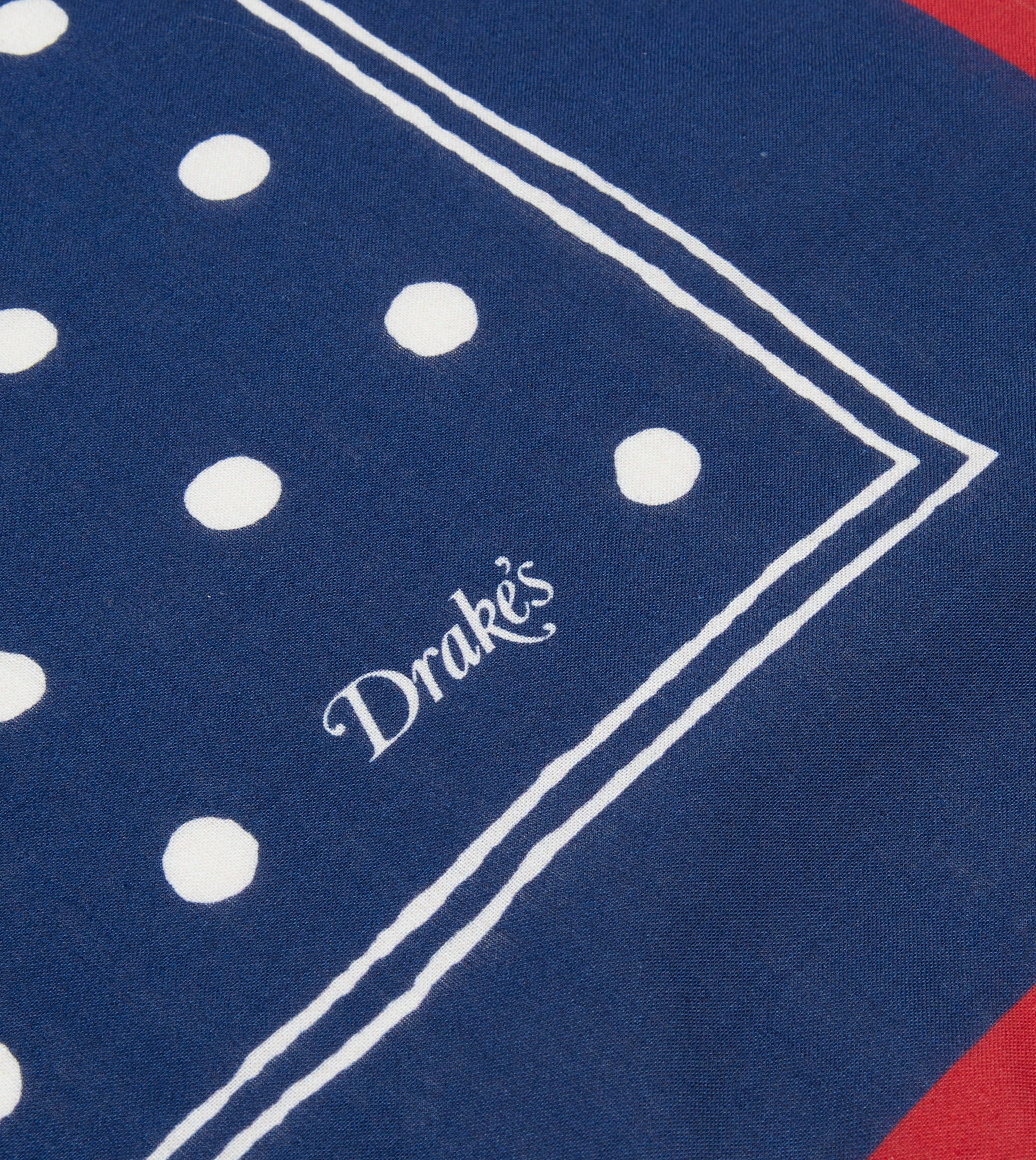 Navy Polka Dot Print Bandana – Drakes