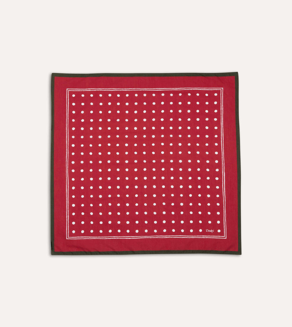 Red Polka Dot Print Bandana – Drakes