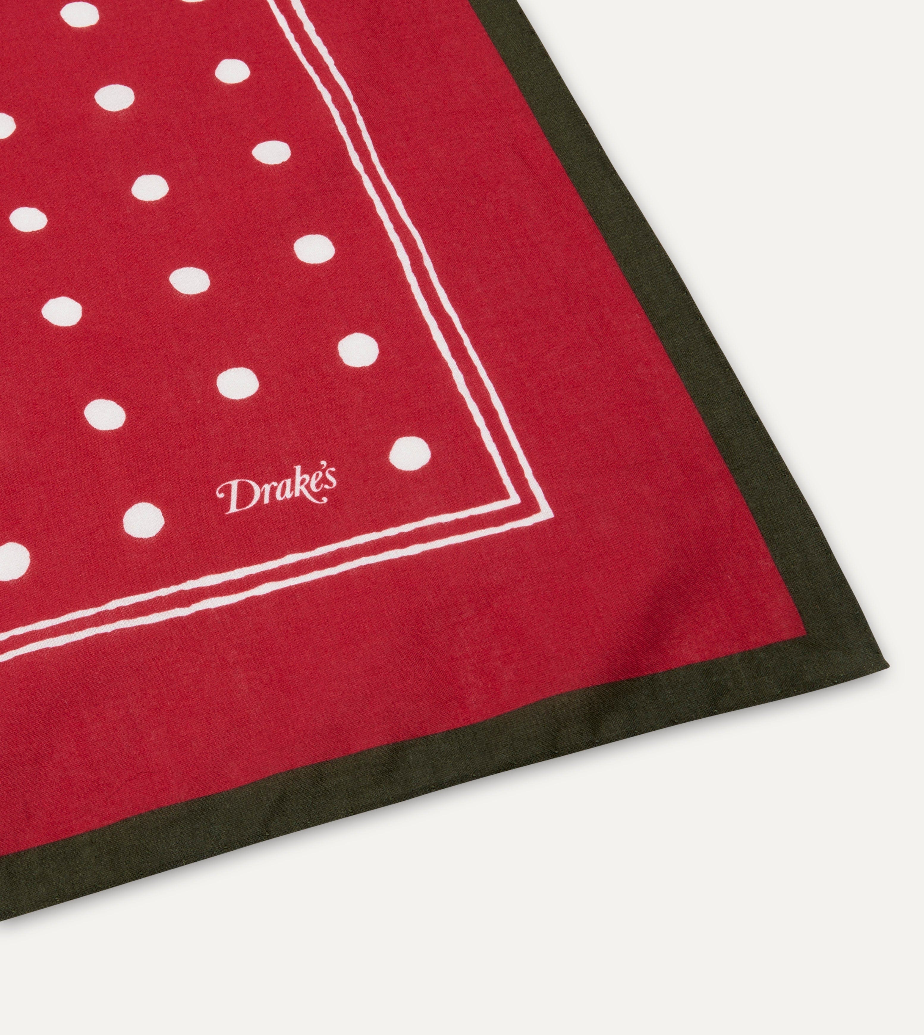 Red Polka Dot Print Bandana – Drakes