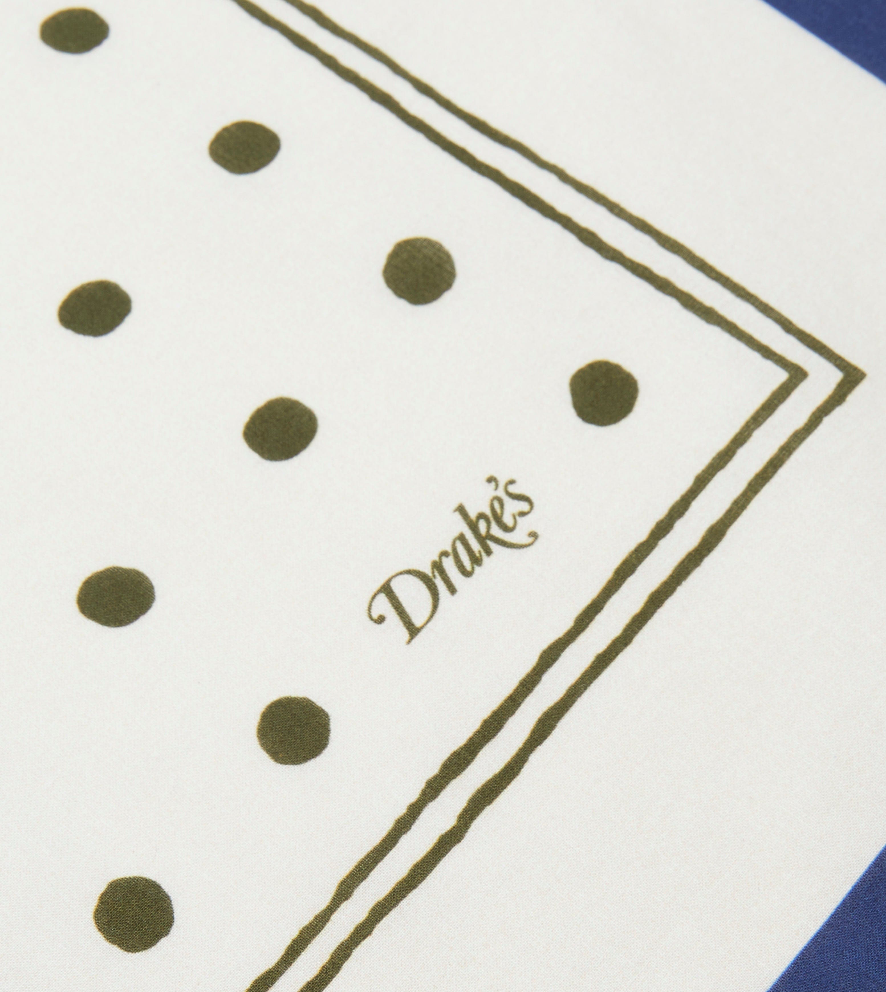 White and Green Polka Dot Print Bandana – Drakes