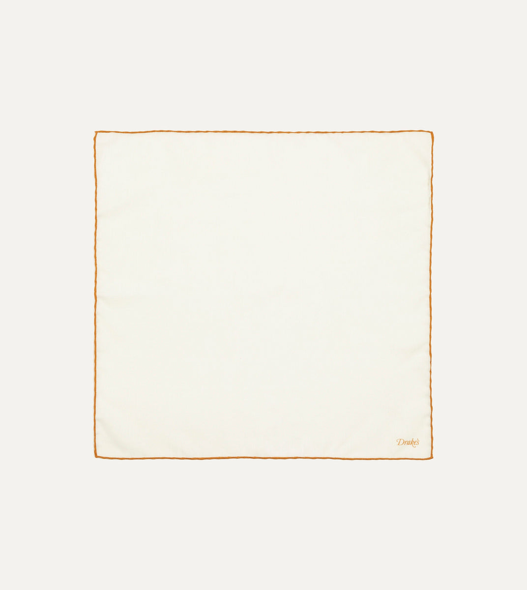 Ivory and Gold Shoestring Border Silk Pocket Square – Drakes
