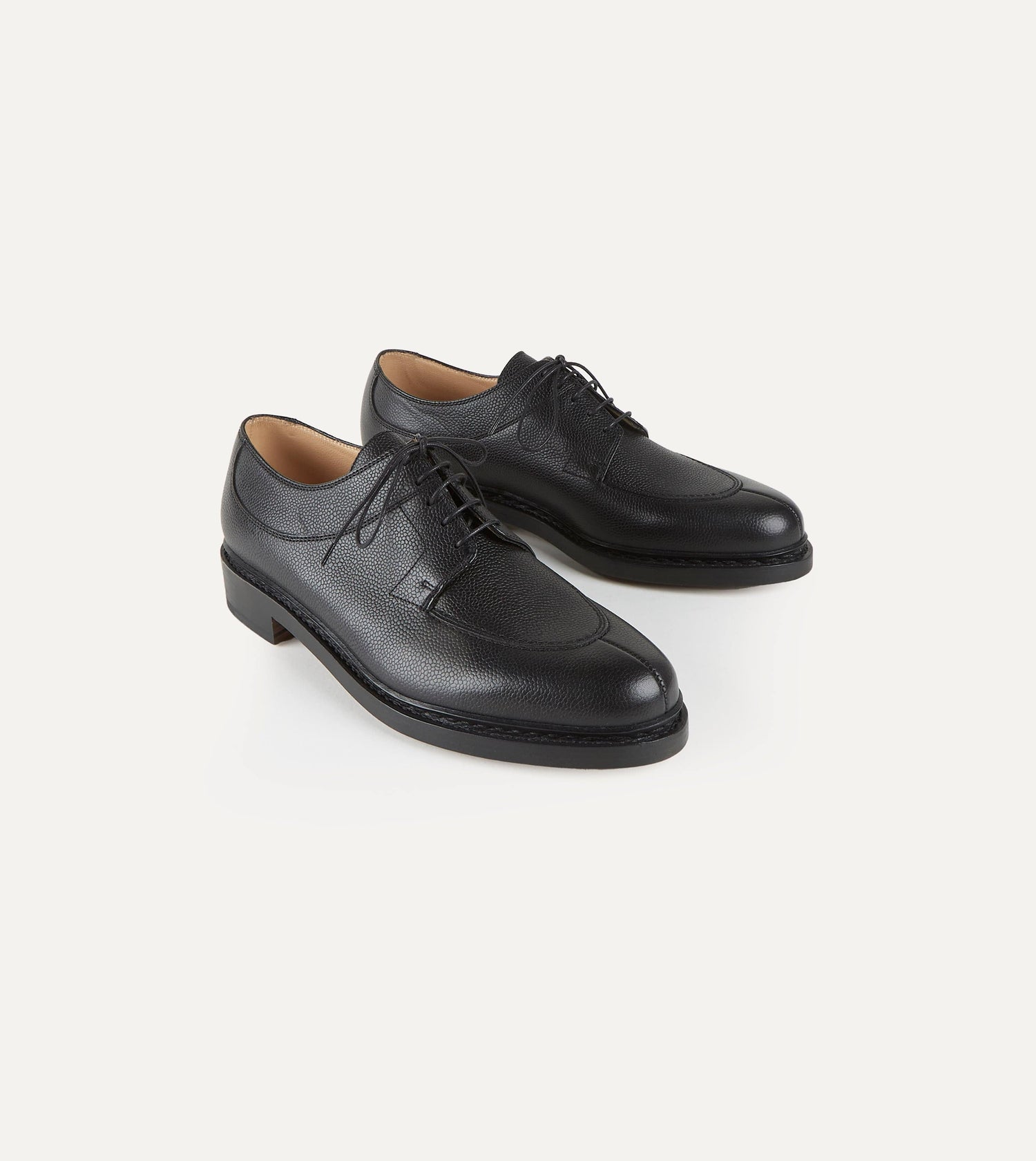 Paraboot Avignon Black Grain Leather Derby Shoe