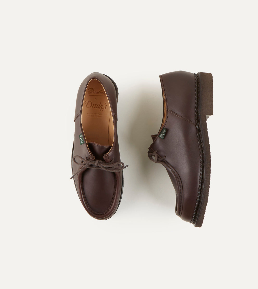 Paraboot Michael Brown Calf Leather Derby Shoe – Drakes