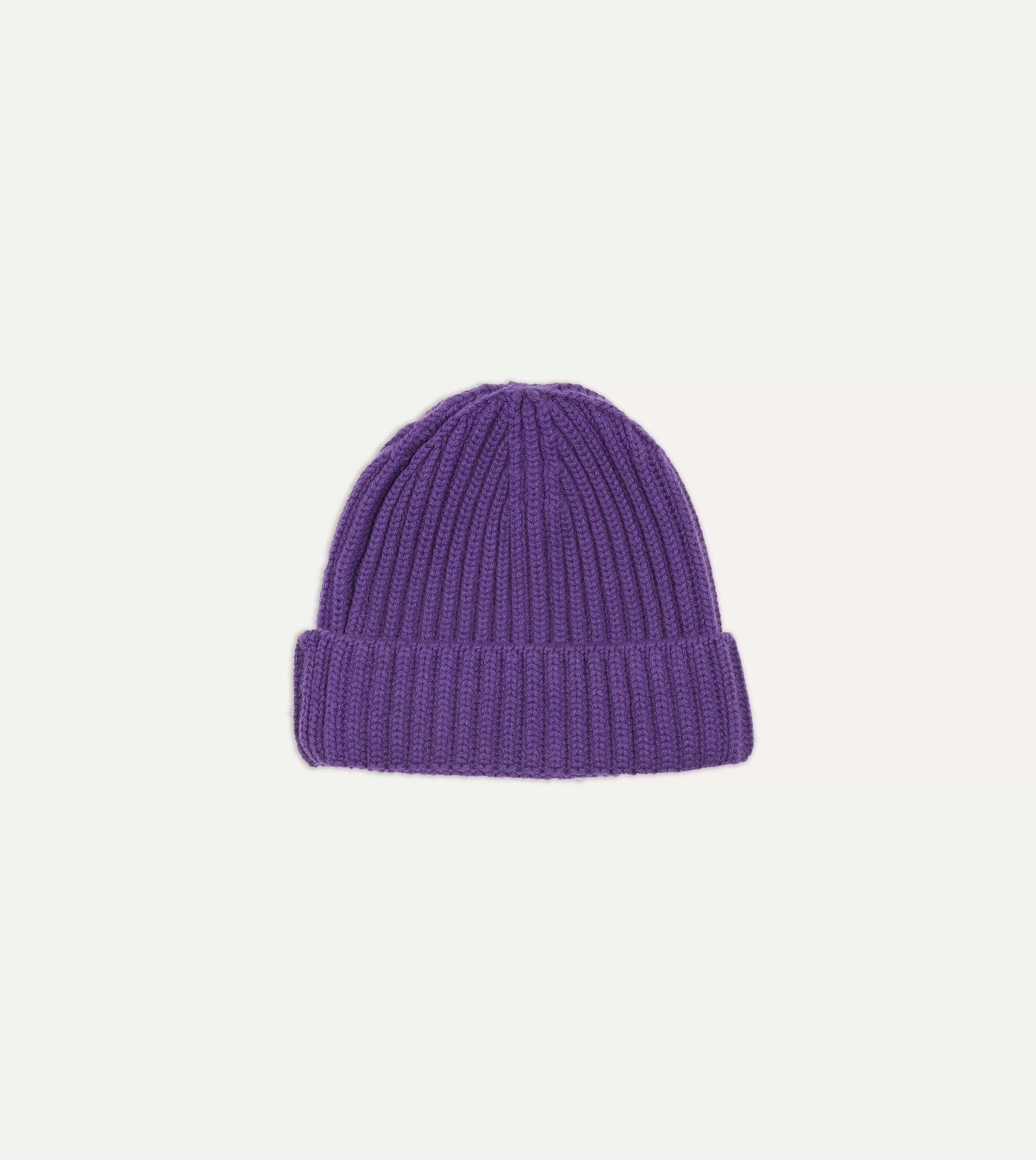 Purple Cashmere Ribbed Knit Cap