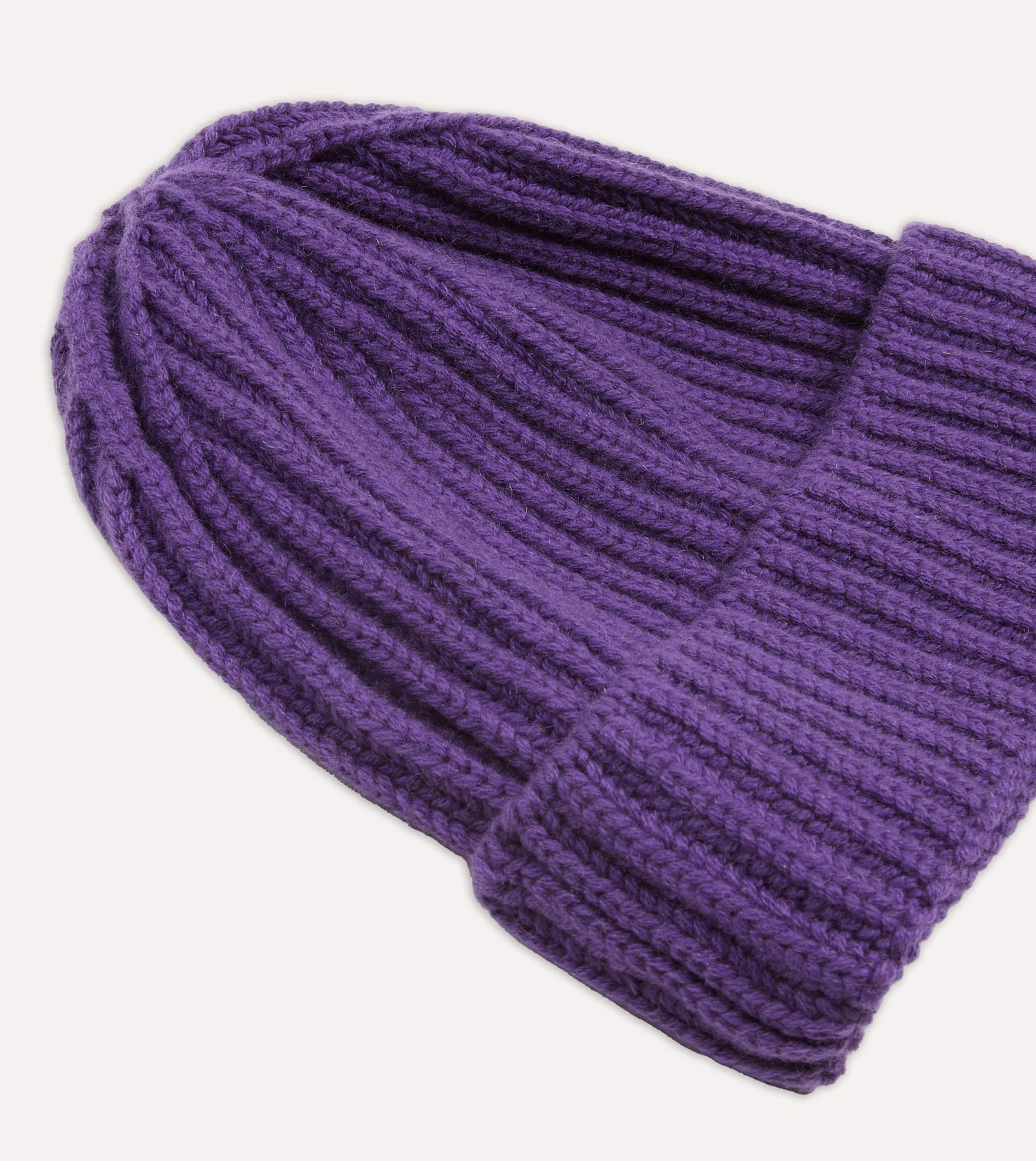 Purple Cashmere Ribbed Knit Cap – Drakes