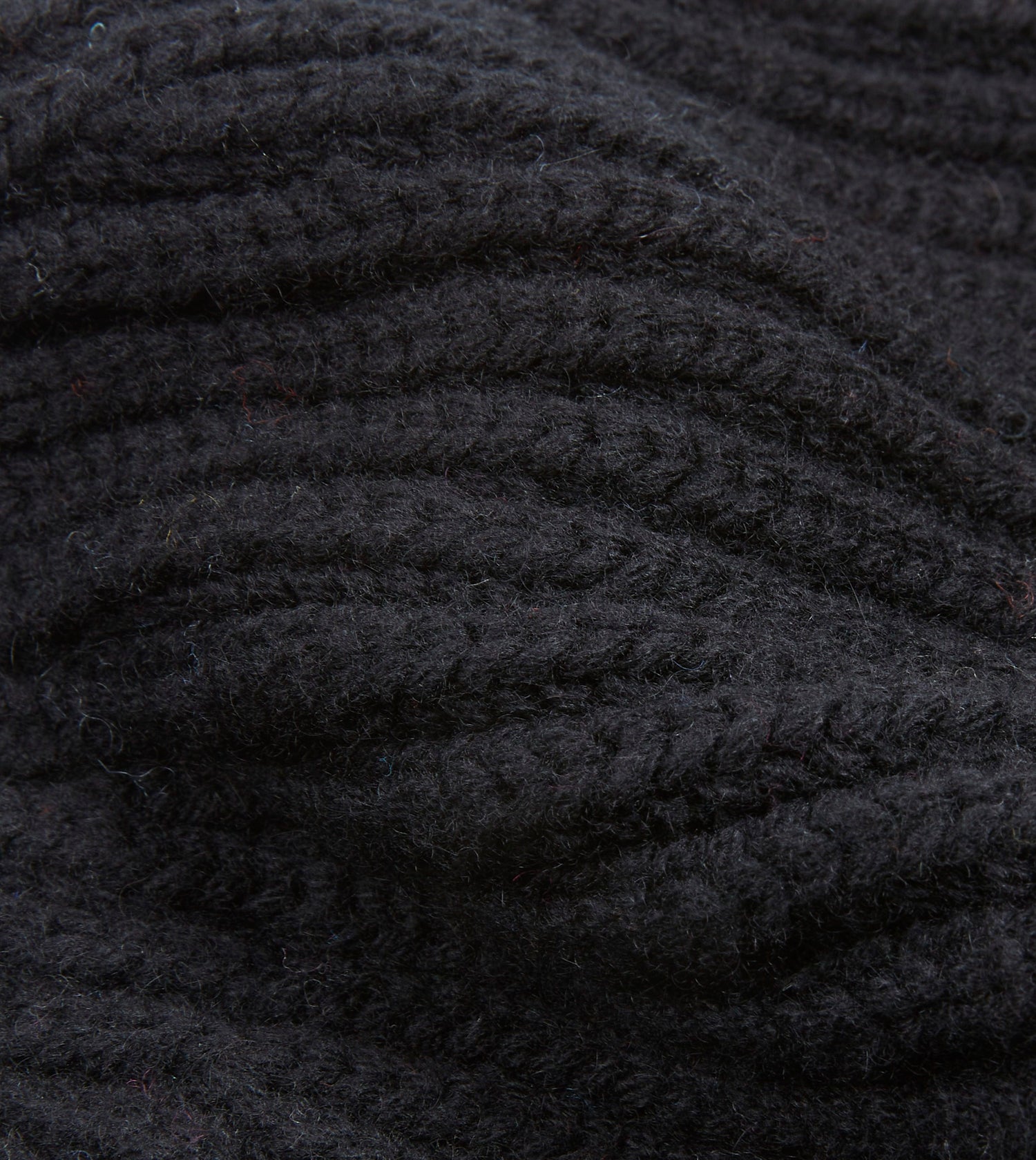 Black Cashmere Ribbed Knit Cap