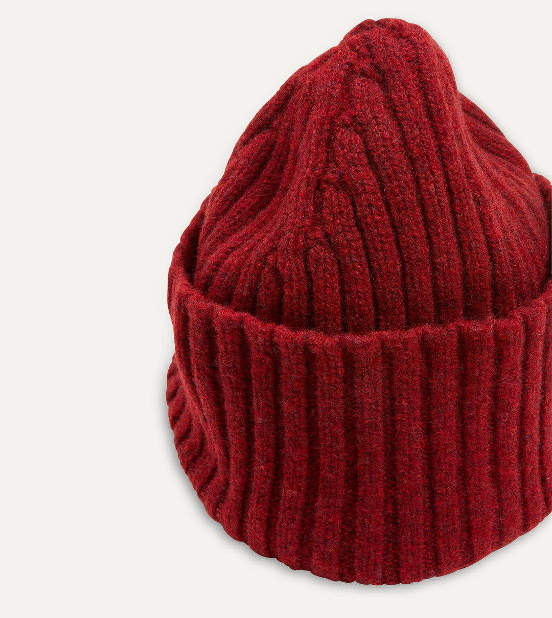 Red Lambswool Ribbed Knit Cap – Drakes