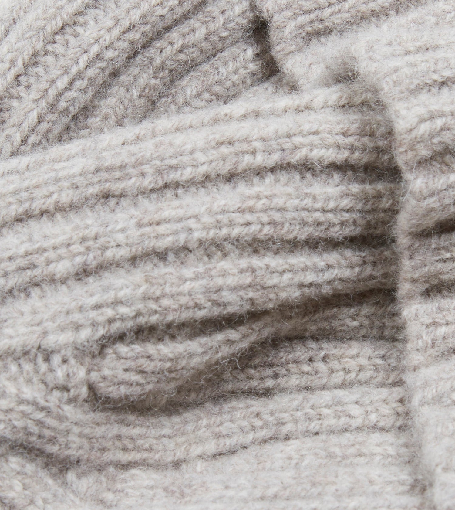 Light Grey Lambswool Ribbed Knit Cap