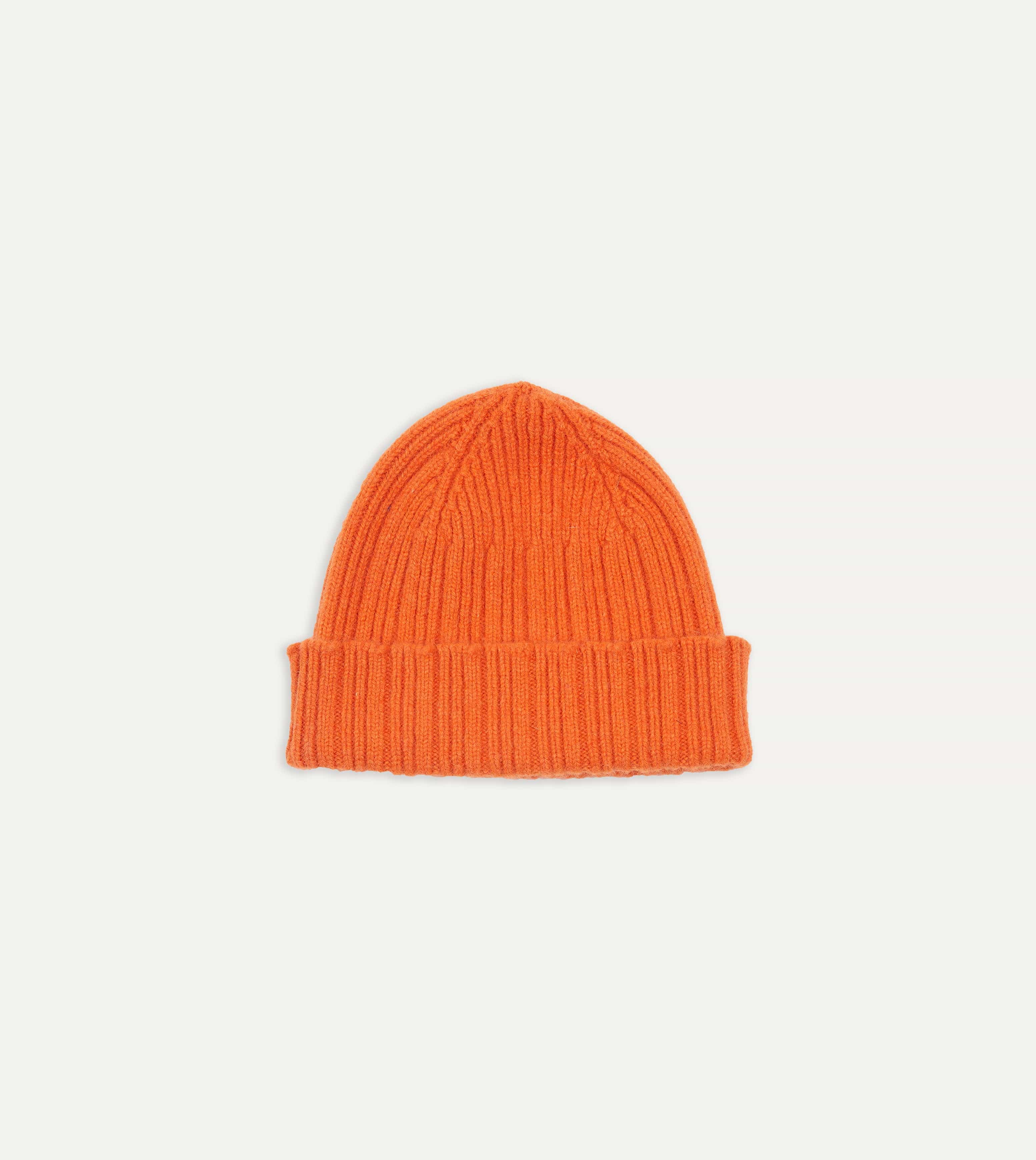 Orange Geelongora Ribbed Knit Cap