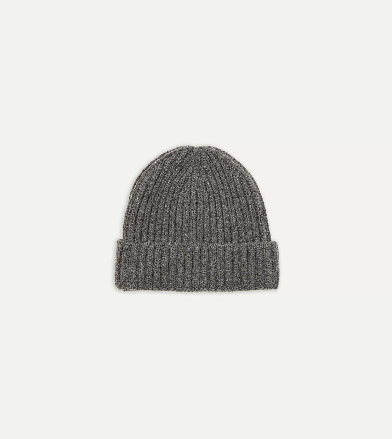 Charcoal Cashmere Ribbed Knit Cap