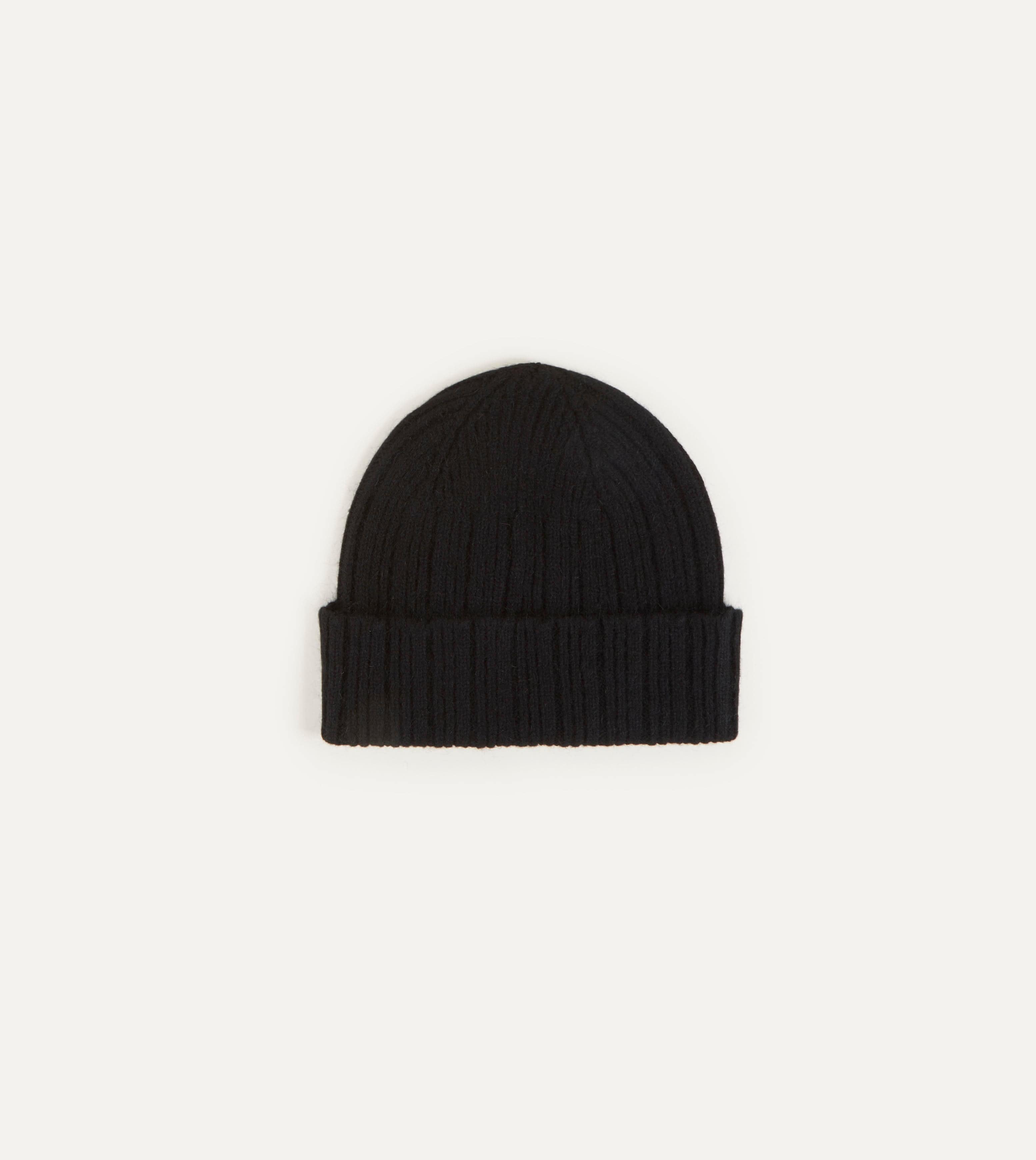 Black Geelongora Ribbed Knit Cap