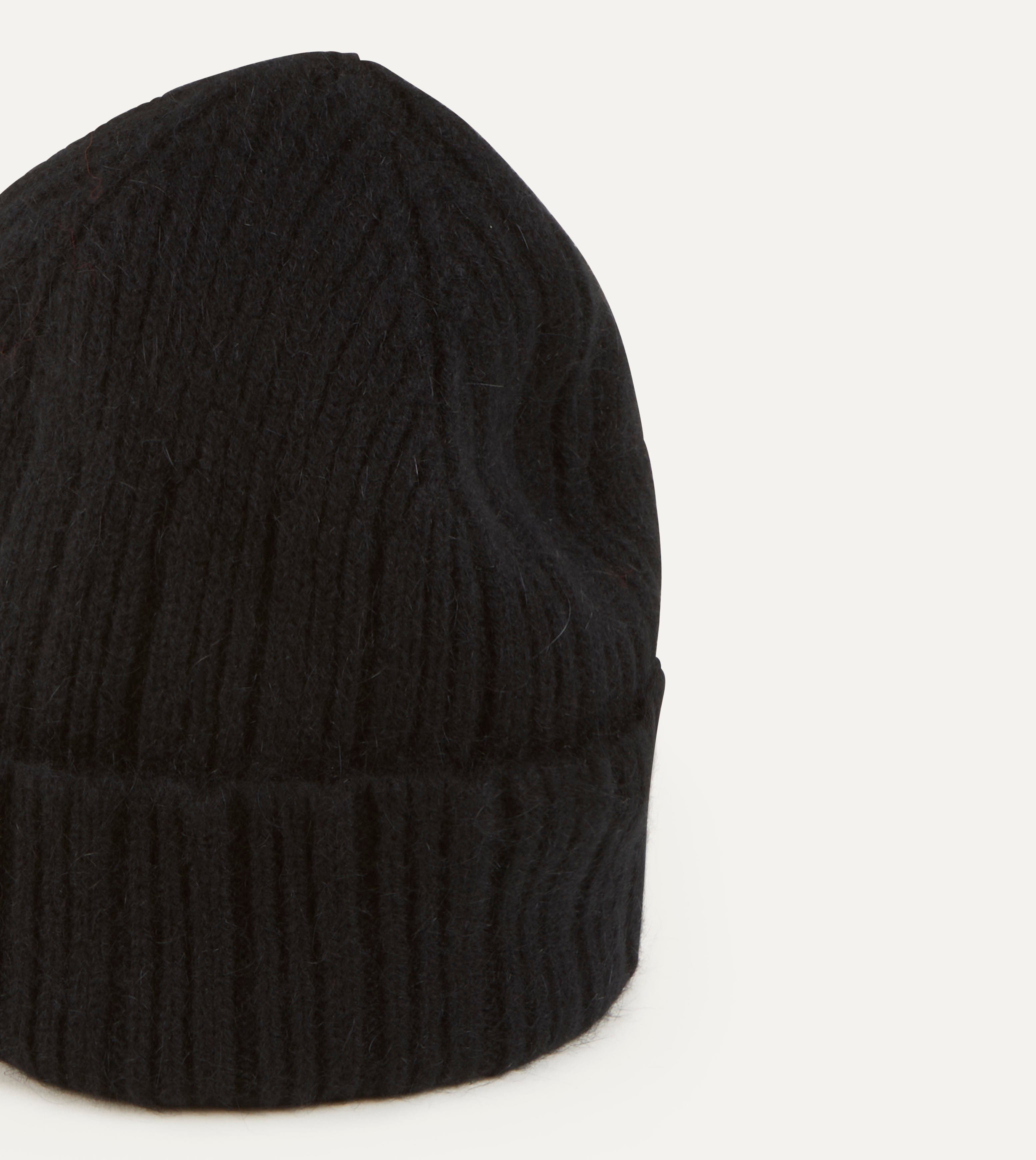Black Geelongora Ribbed Knit Cap