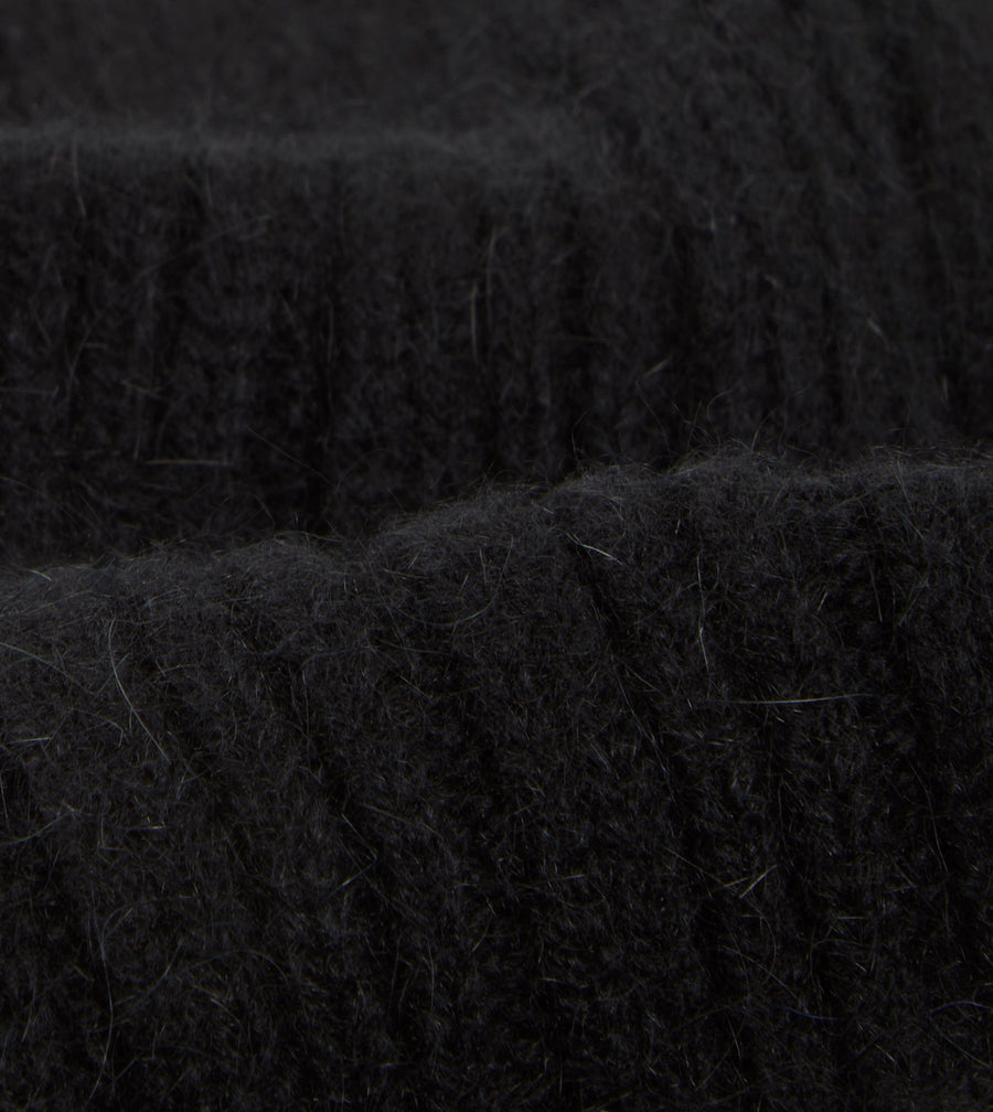 Black Geelongora Ribbed Knit Cap