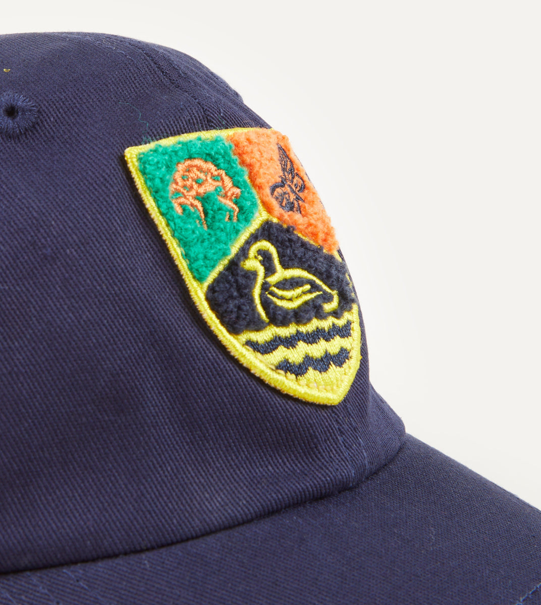 Navy Crest Emblem Cotton Twill Baseball Cap – Drakes