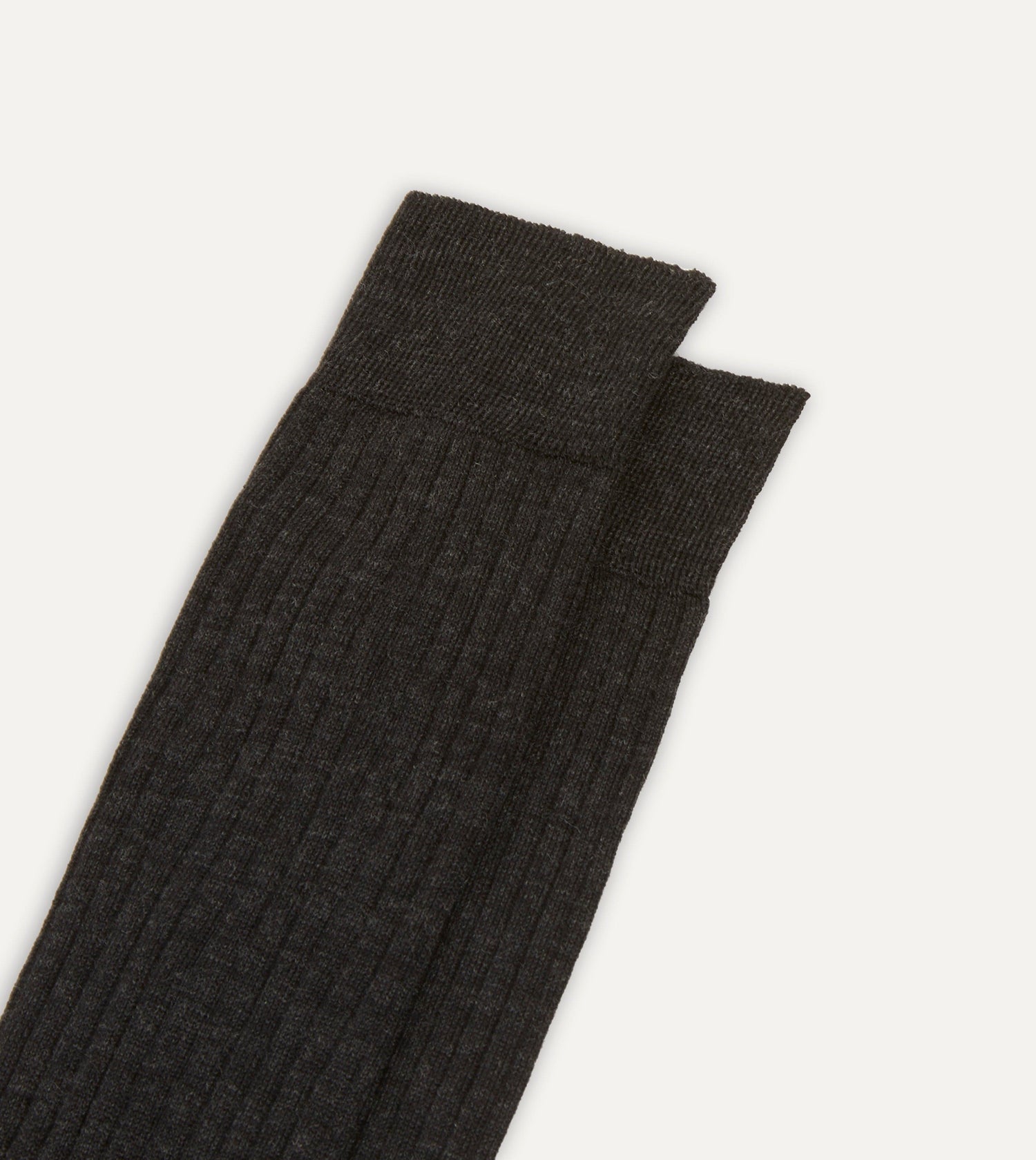 Dark Grey Wool Over-The-Calf Sock