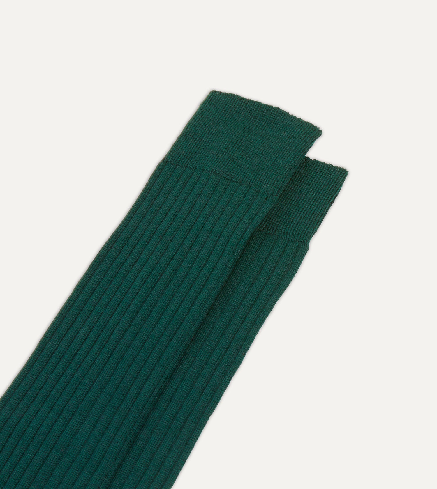 Dark Green Wool Over-the-Calf Socks