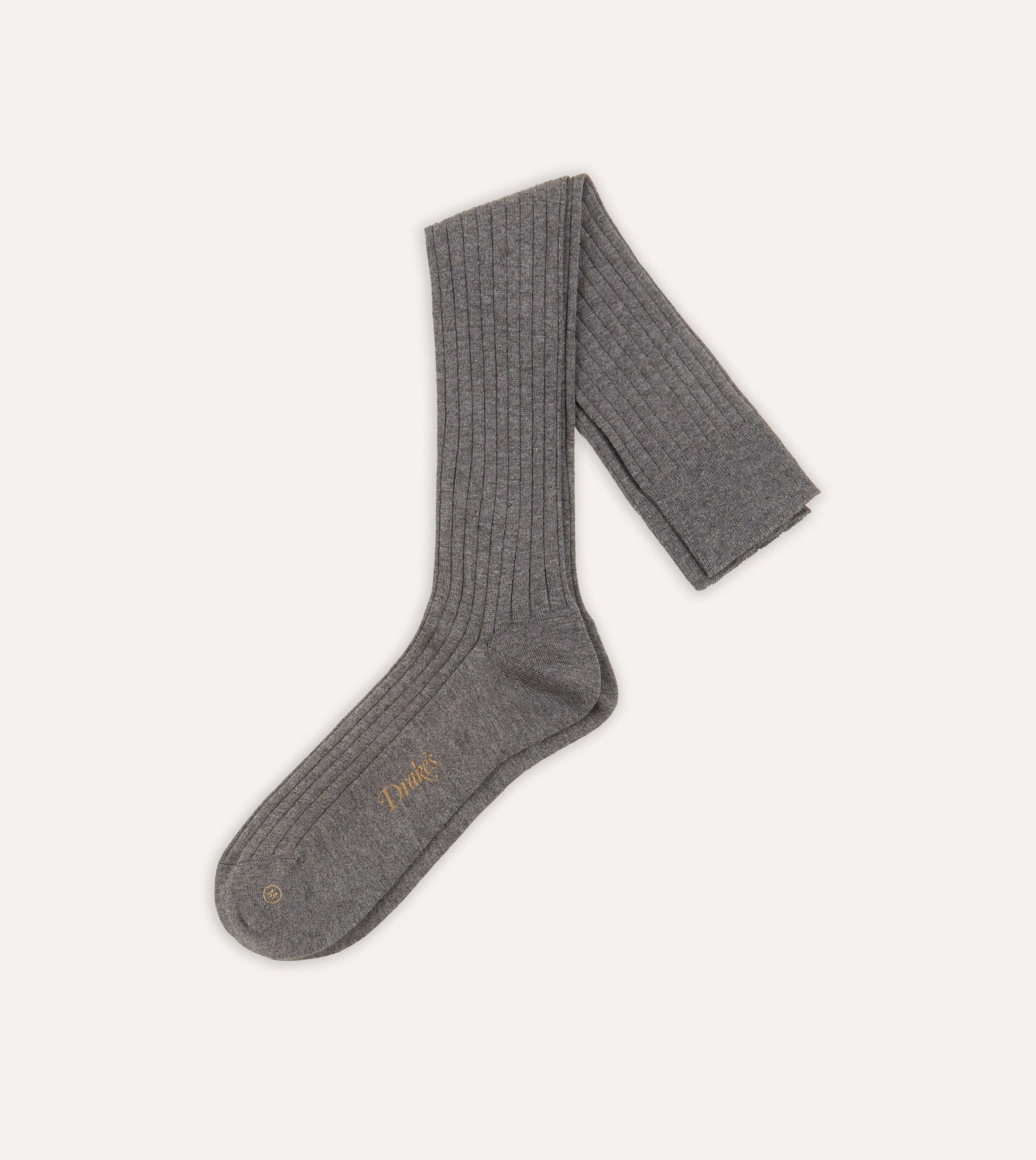 Mid-Grey Cotton Over-the-Calf Socks