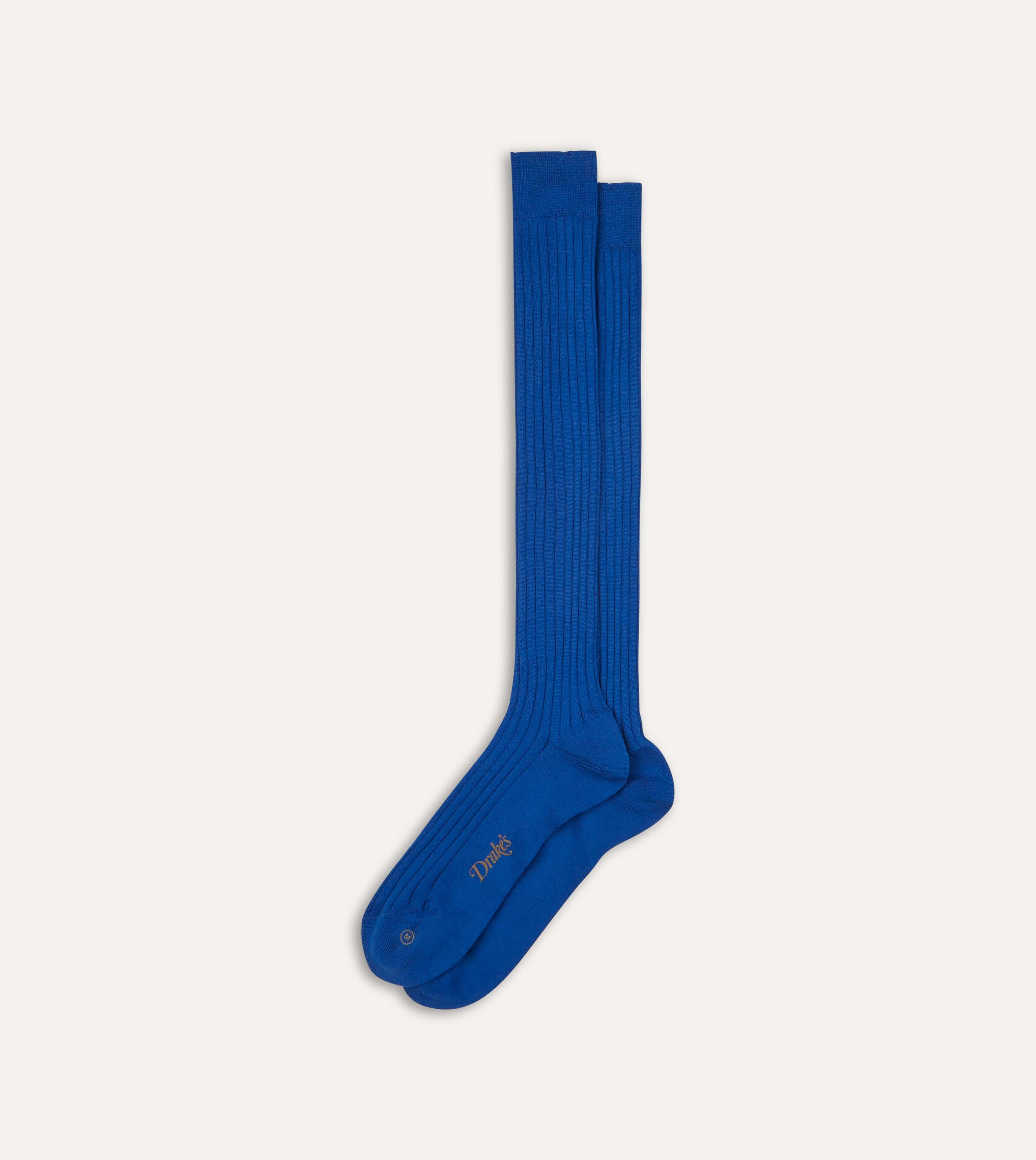 Royal Blue Cotton Over-the-Calf Socks