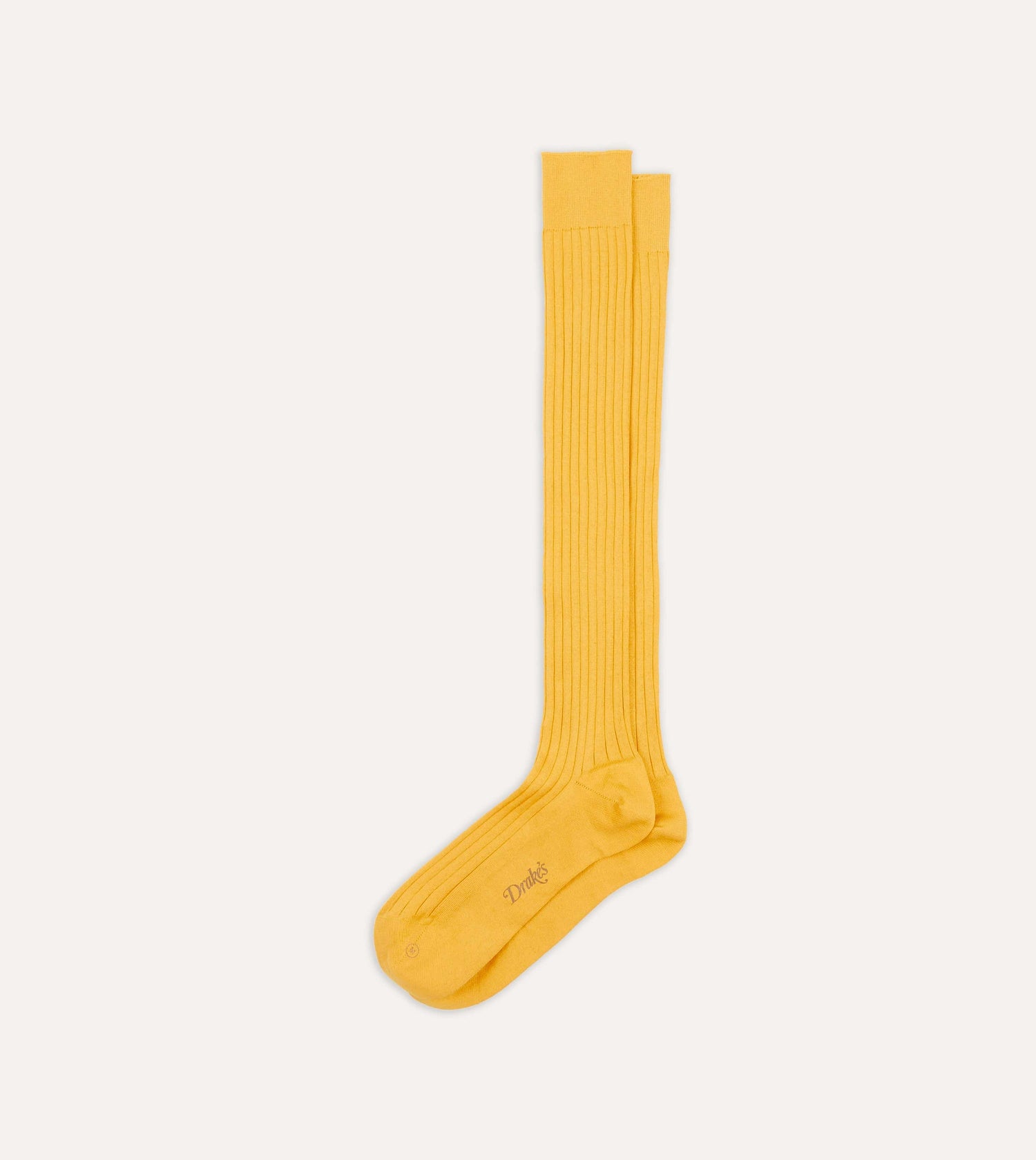 Yellow Cotton Over-the-Calf Socks