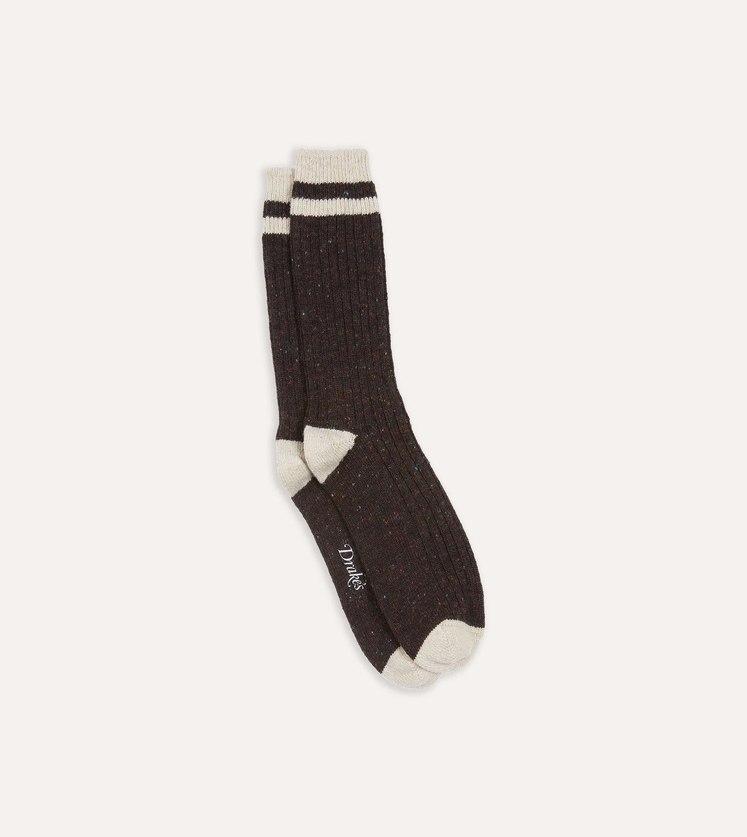 Brown Striped Donegal Wool Socks