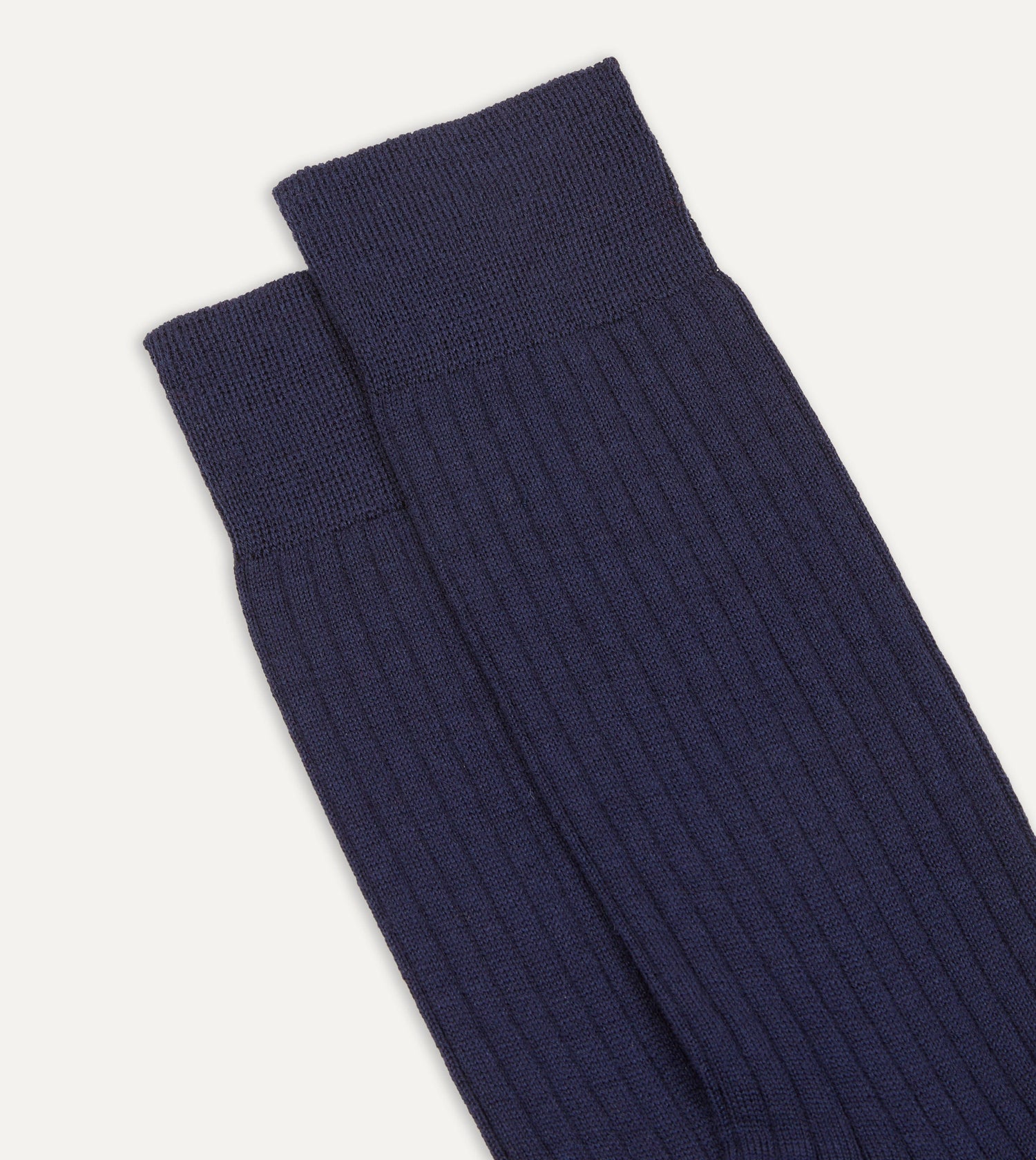 Navy Wool Mid-Calf Socks